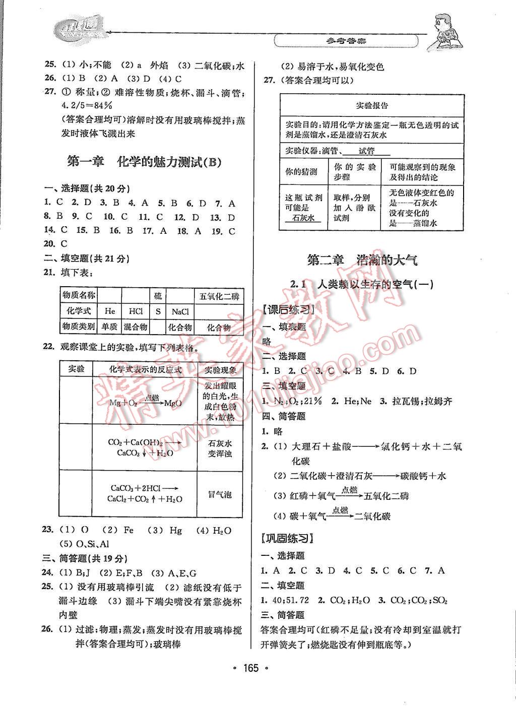 2015年上海課課通優(yōu)化精練九年級(jí)化學(xué)第一學(xué)期 第3頁(yè)