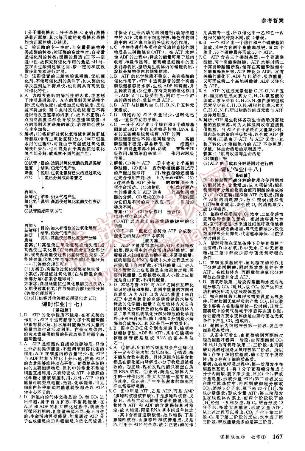 2015年與名師對話高中新課標(biāo)同步導(dǎo)學(xué)案生物必修1課標(biāo)版 第17頁