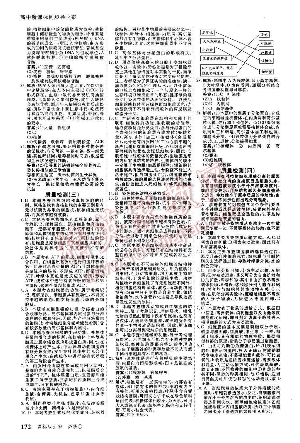 2015年與名師對話高中新課標同步導學案生物必修1課標版 第22頁