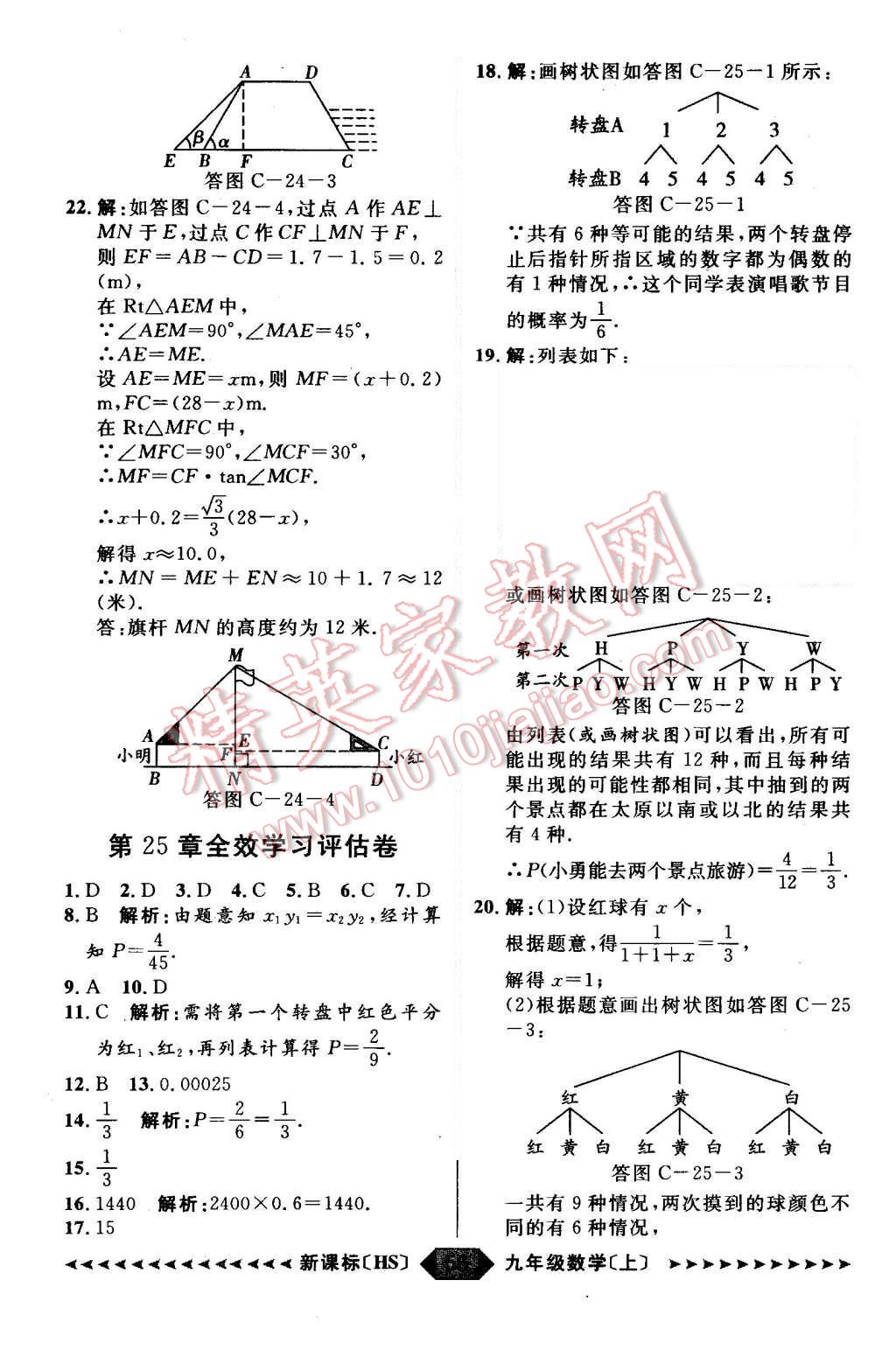 2015年陽光計劃九年級數(shù)學(xué)上冊華師大版 第56頁