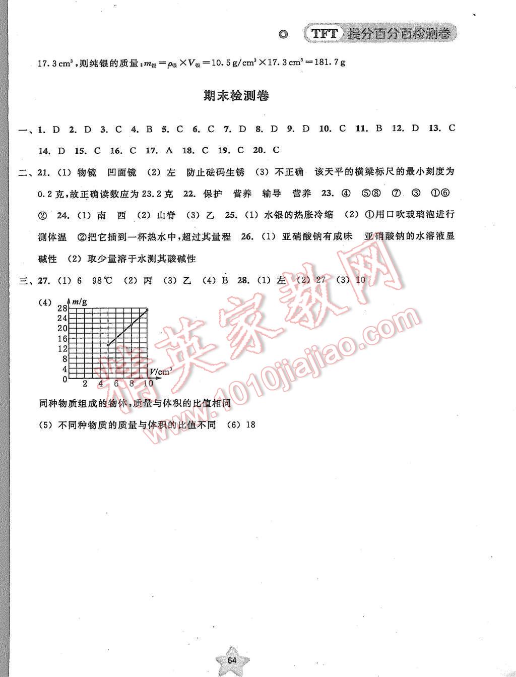 2015年提分百分百檢測卷七年級科學(xué)上冊浙教版 第6頁