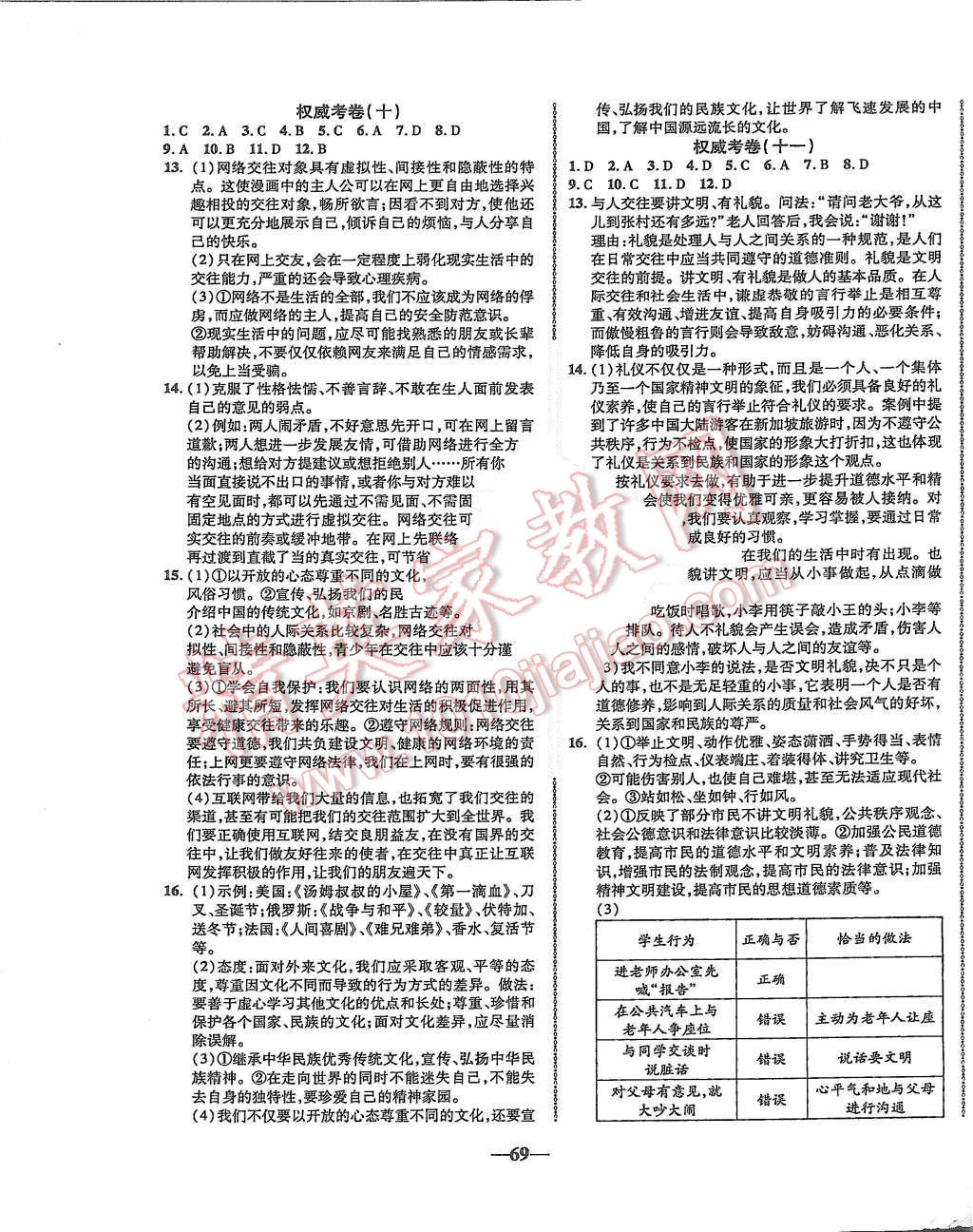 2015年權(quán)威考卷八年級(jí)思想品德上冊(cè)人教版 第5頁(yè)