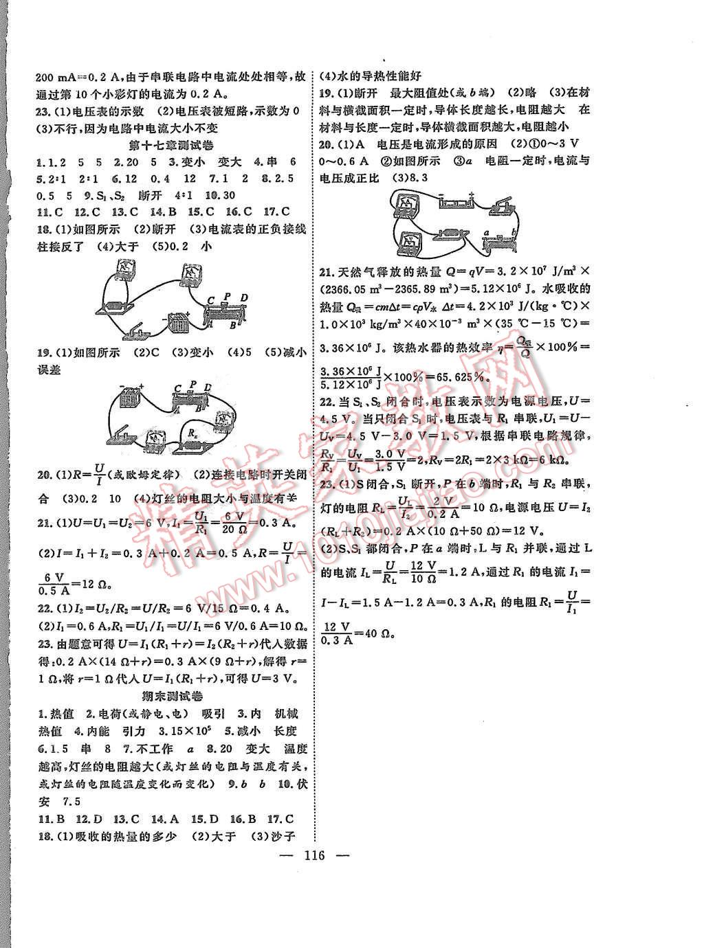 2015年体验型学案体验新知高效练习九年级物理上册人教版 第12页