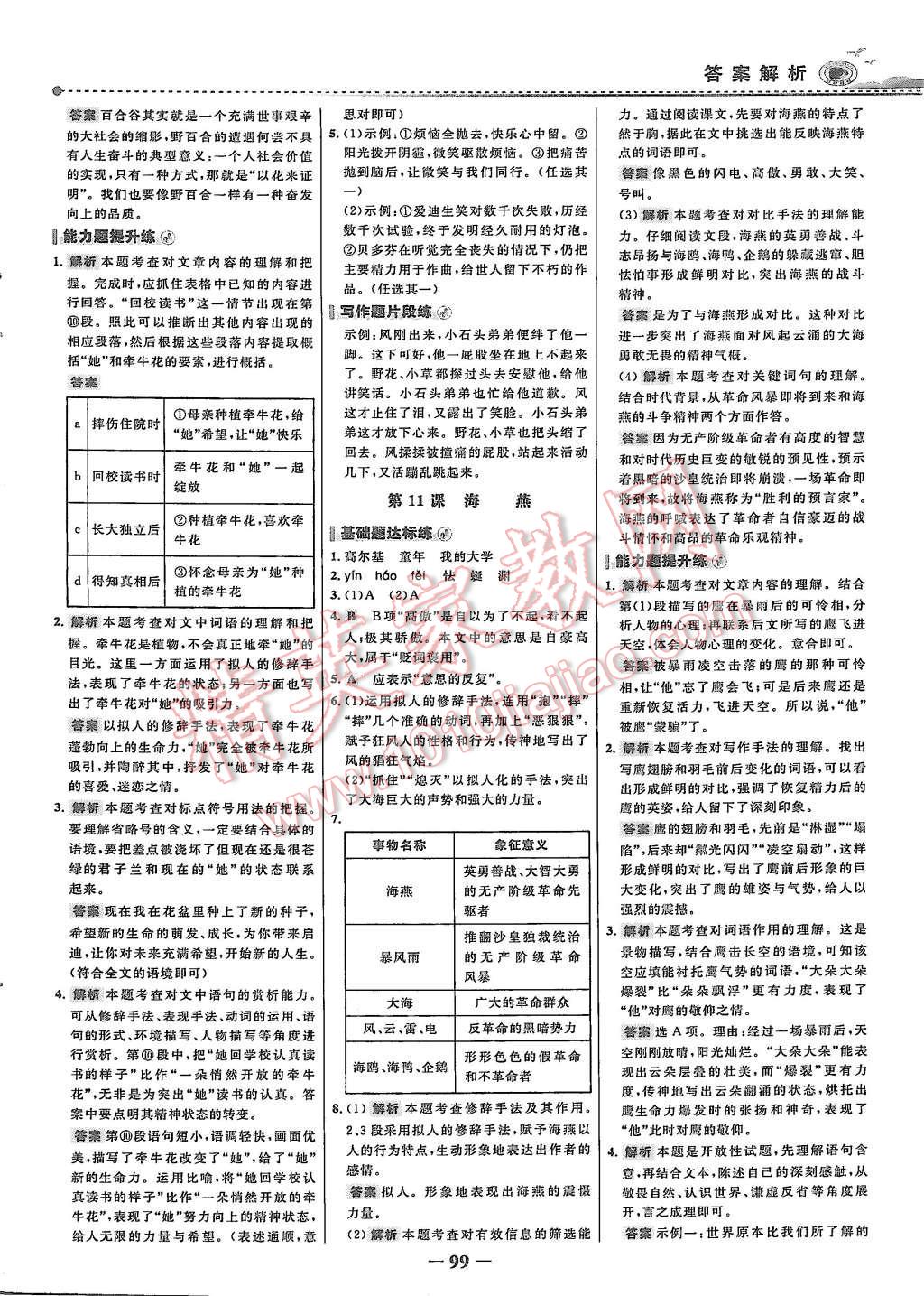 2015年世纪金榜百练百胜八年级语文上册鲁教版 第6页