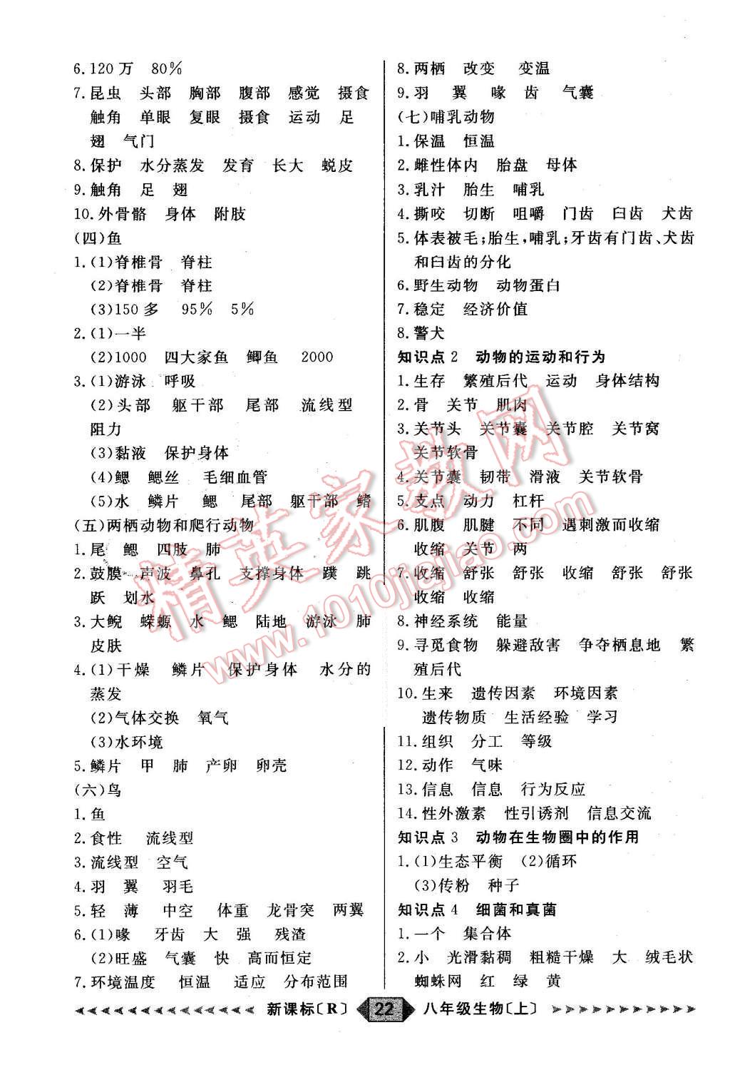 2015年陽光計劃八年級生物上冊人教版 第22頁