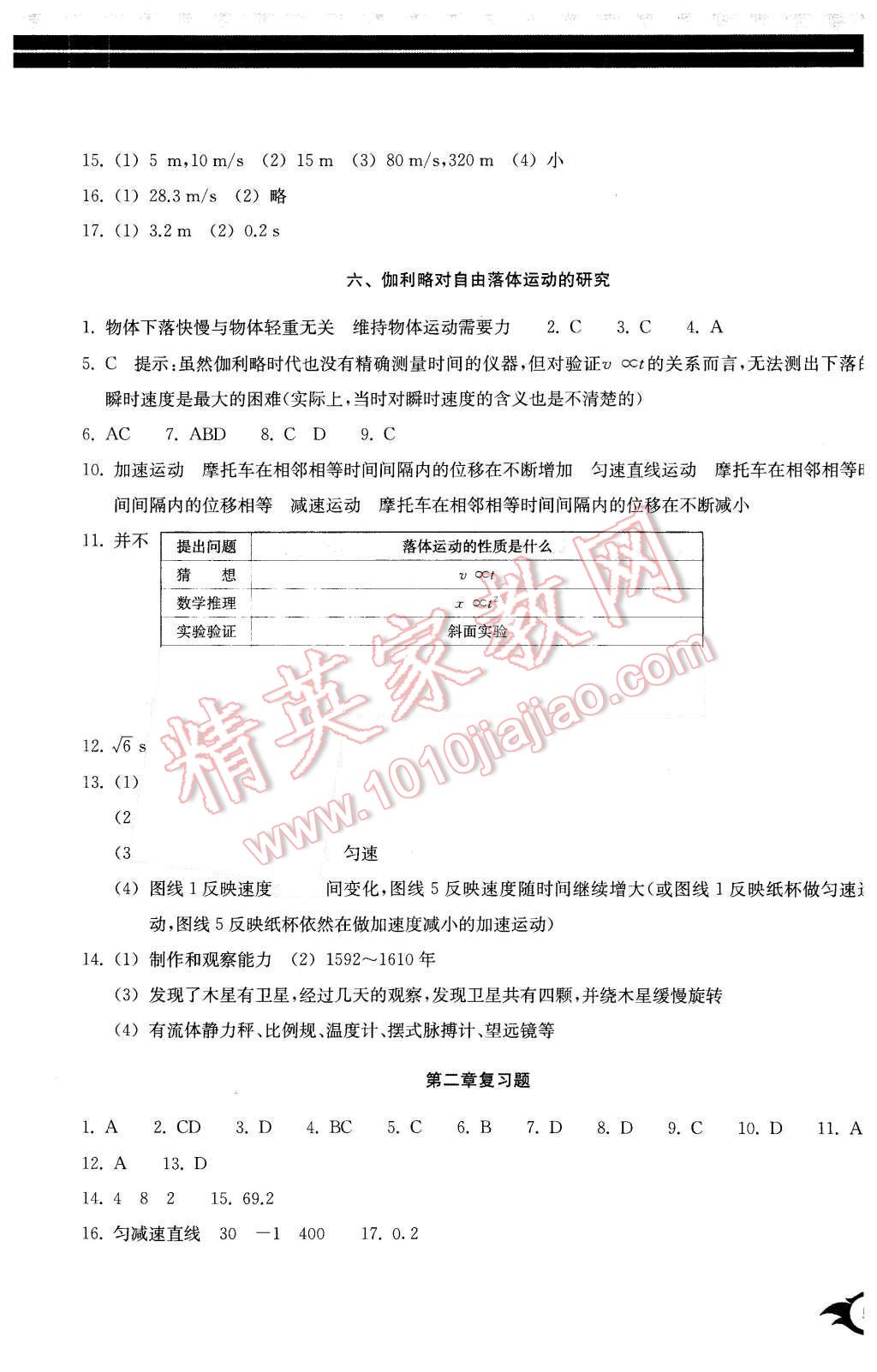 2015年作業(yè)本物理必修1浙江教育出版社 第5頁