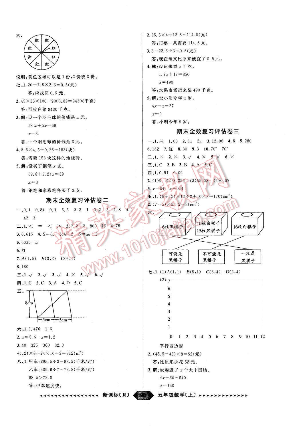 2015年陽光計劃第二步五年級數學上冊人教版 第7頁