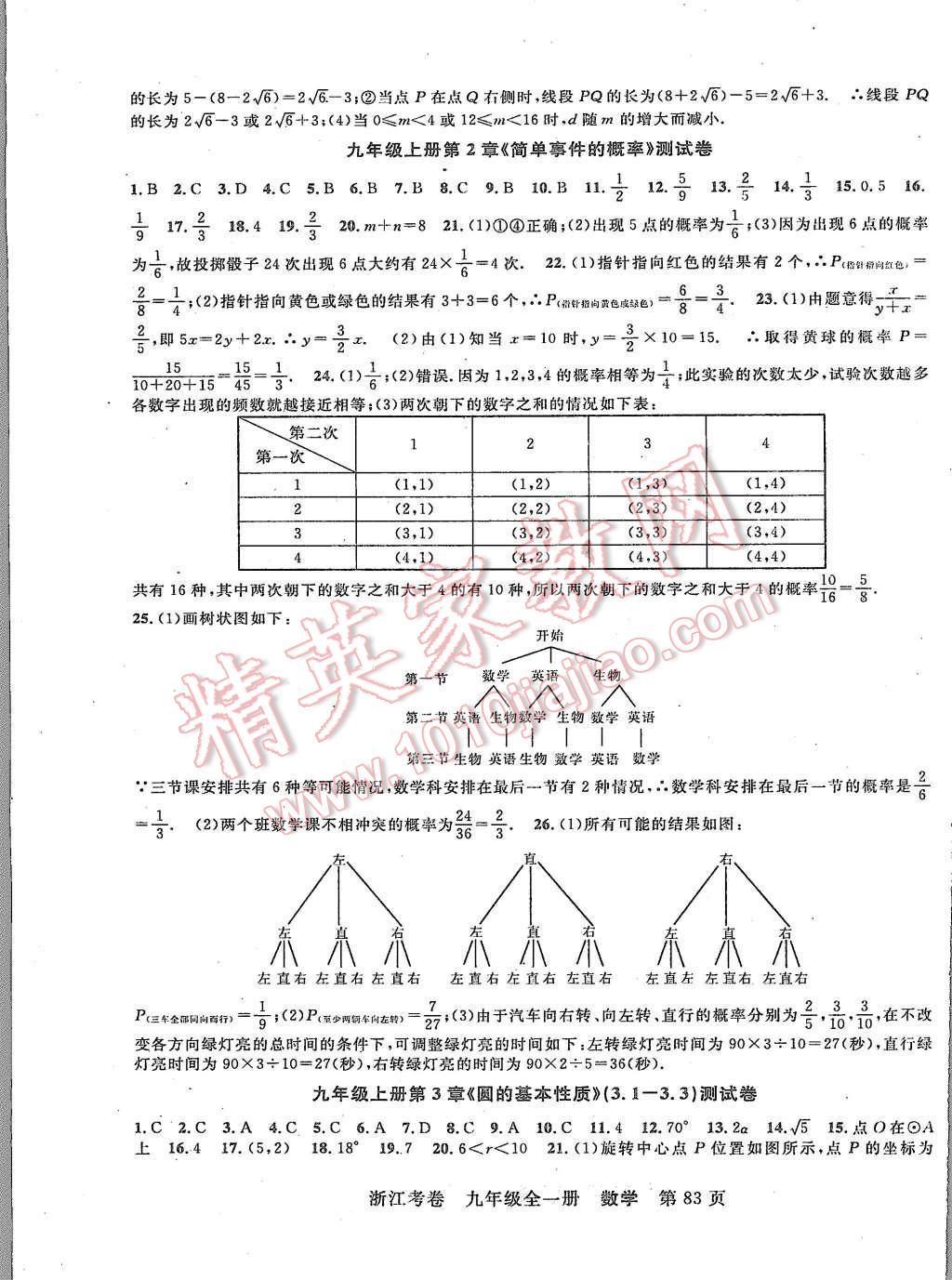 2015年浙江考卷九年級數(shù)學(xué)全一冊浙教版 第3頁