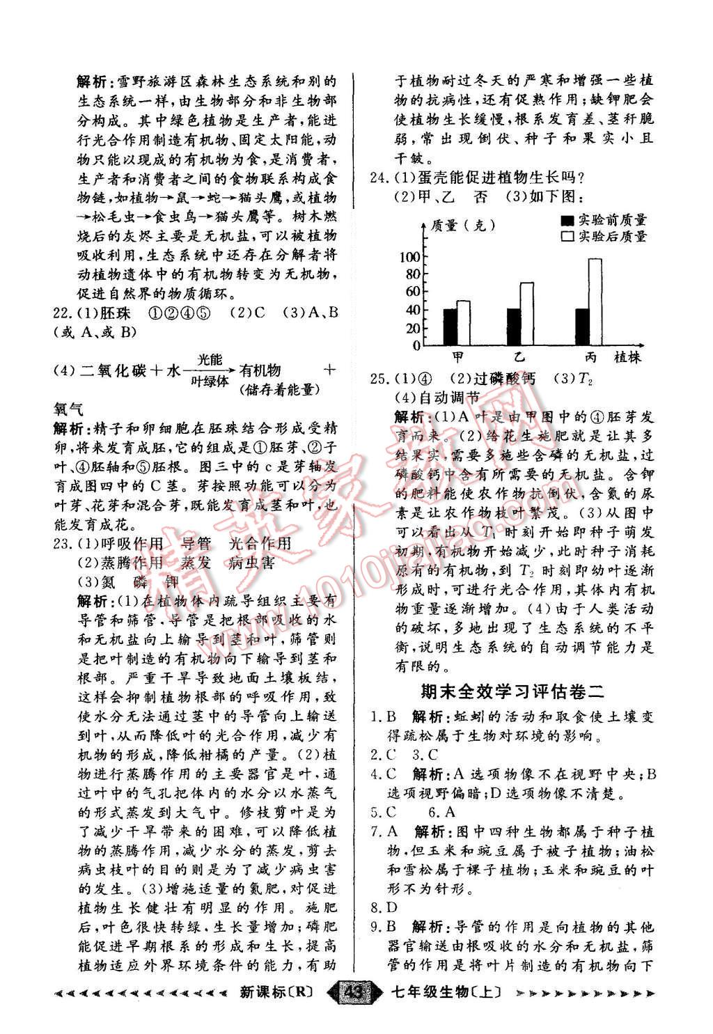 2015年陽光計劃七年級生物上冊人教版 第43頁