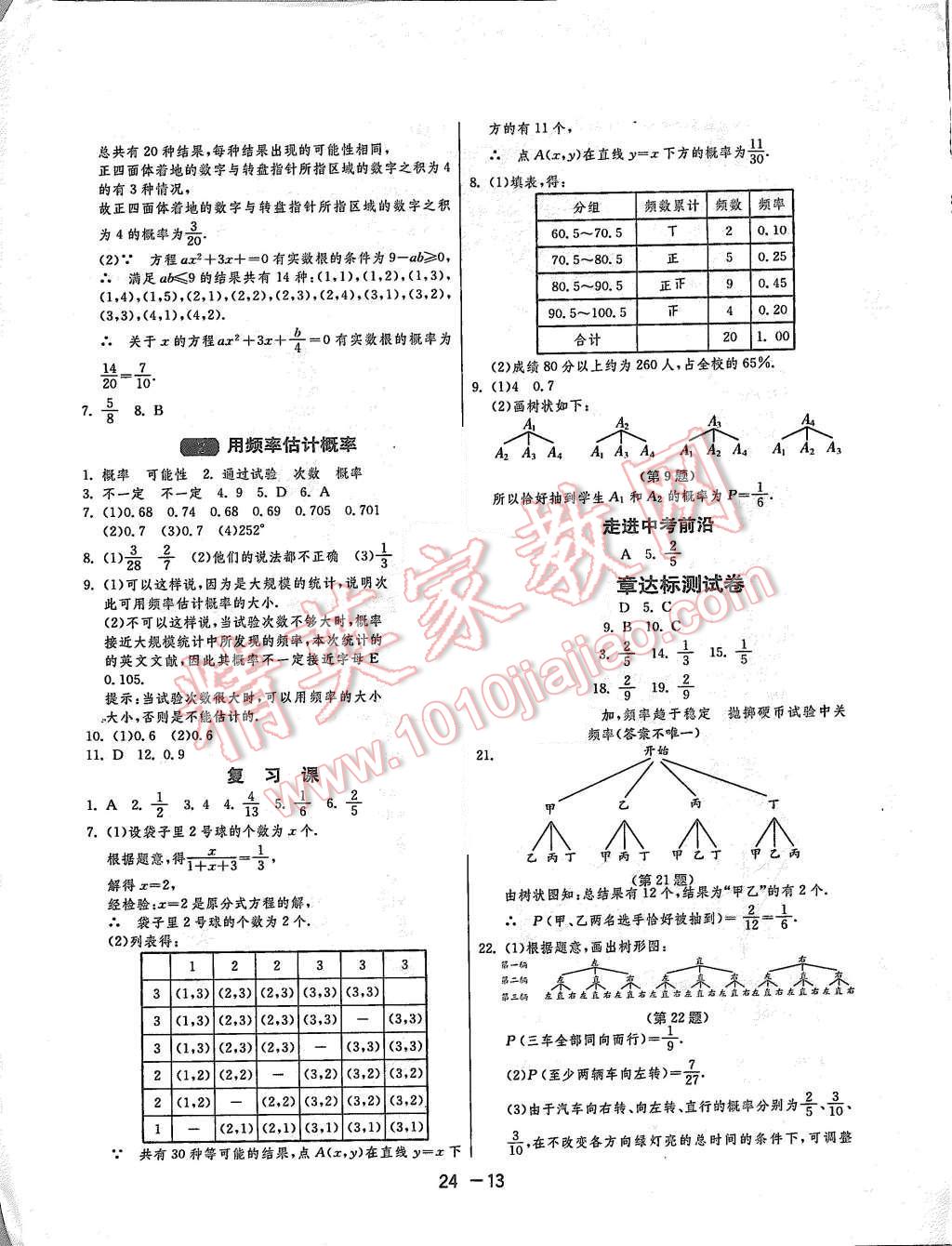 2015年1課3練單元達標(biāo)測試九年級數(shù)學(xué)上冊北師大版 第13頁