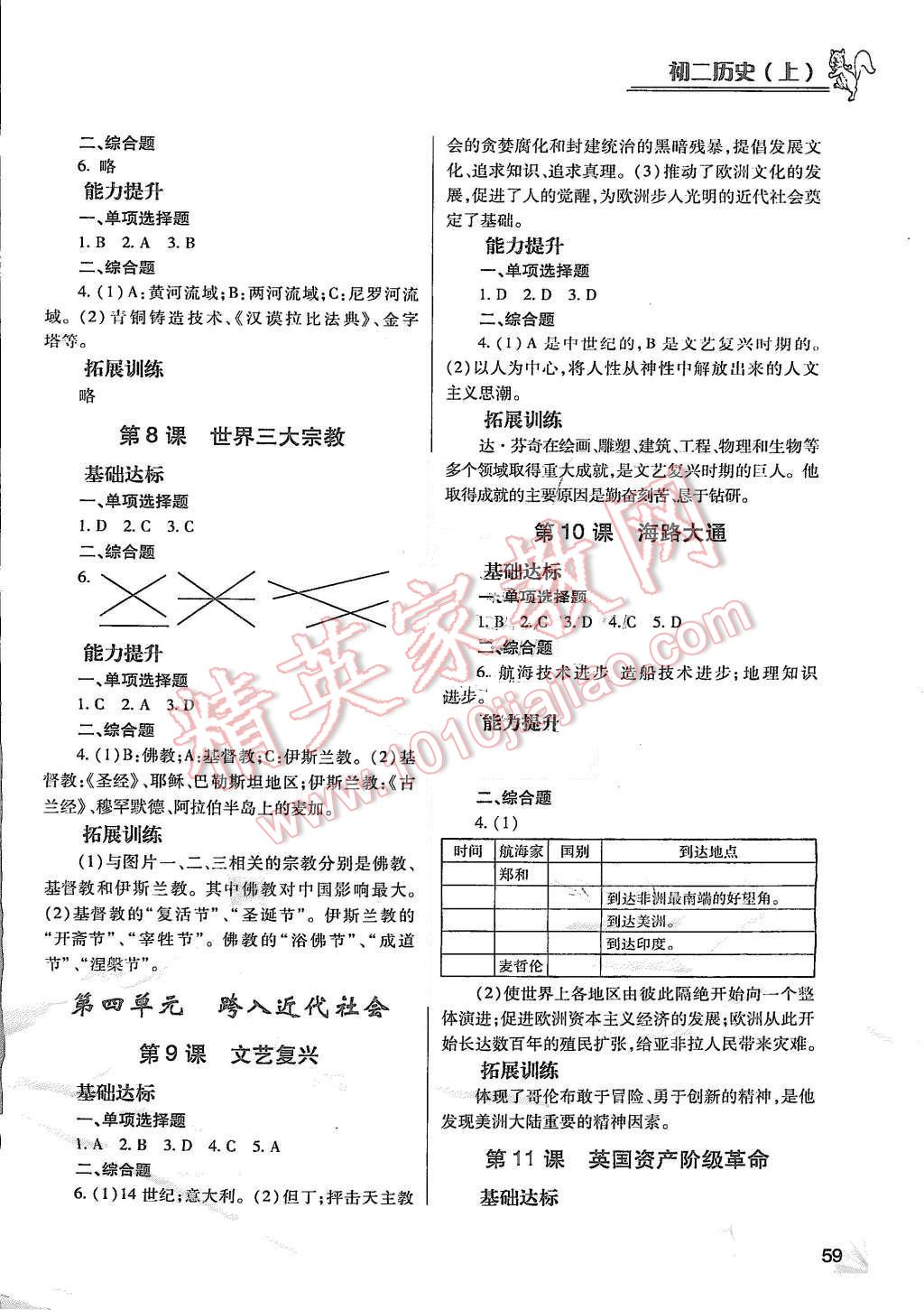 2015年历史同步检测3级跳初二上册 第3页