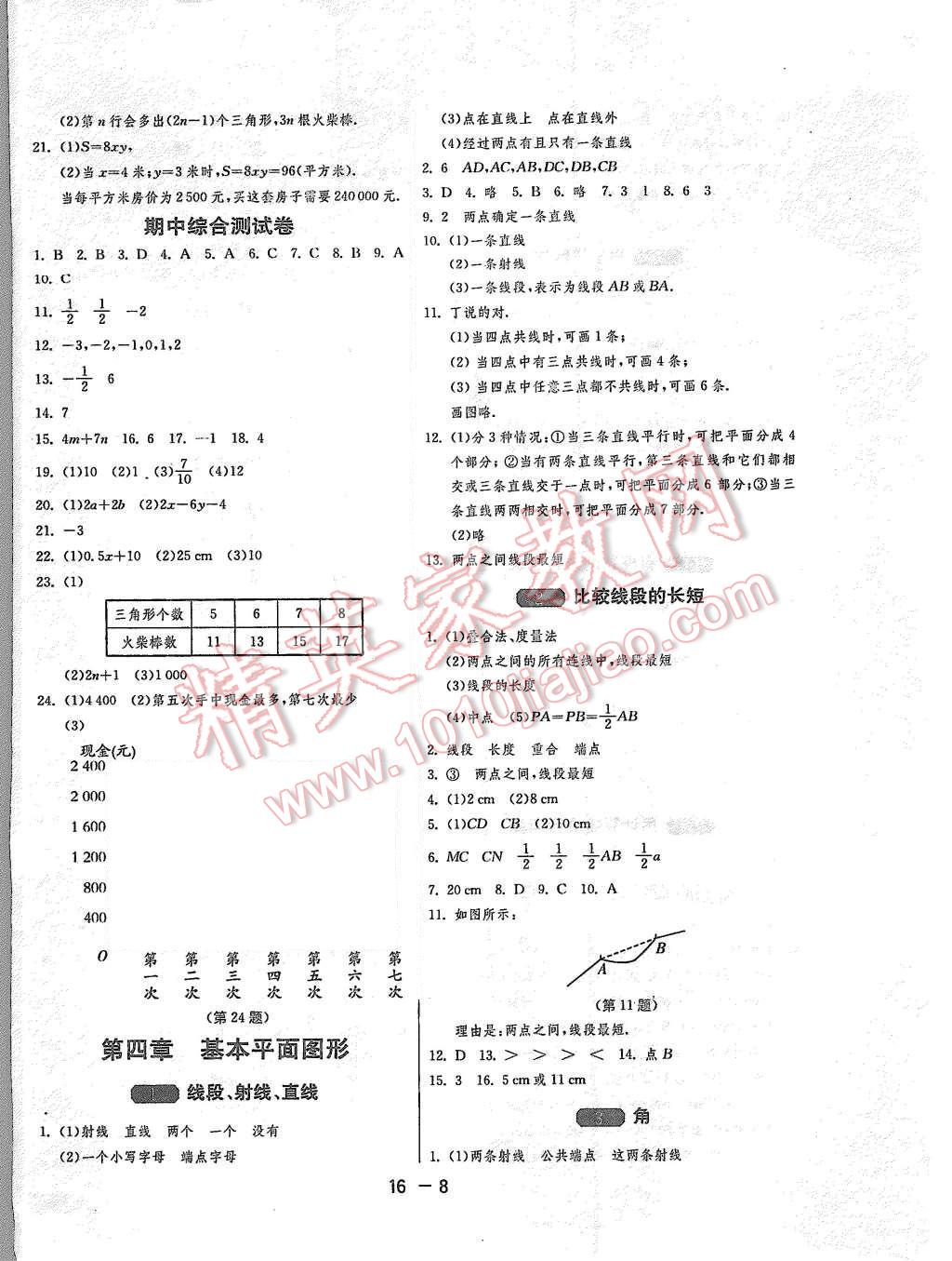 2015年1课3练单元达标测试七年级数学上册北师大版 第8页