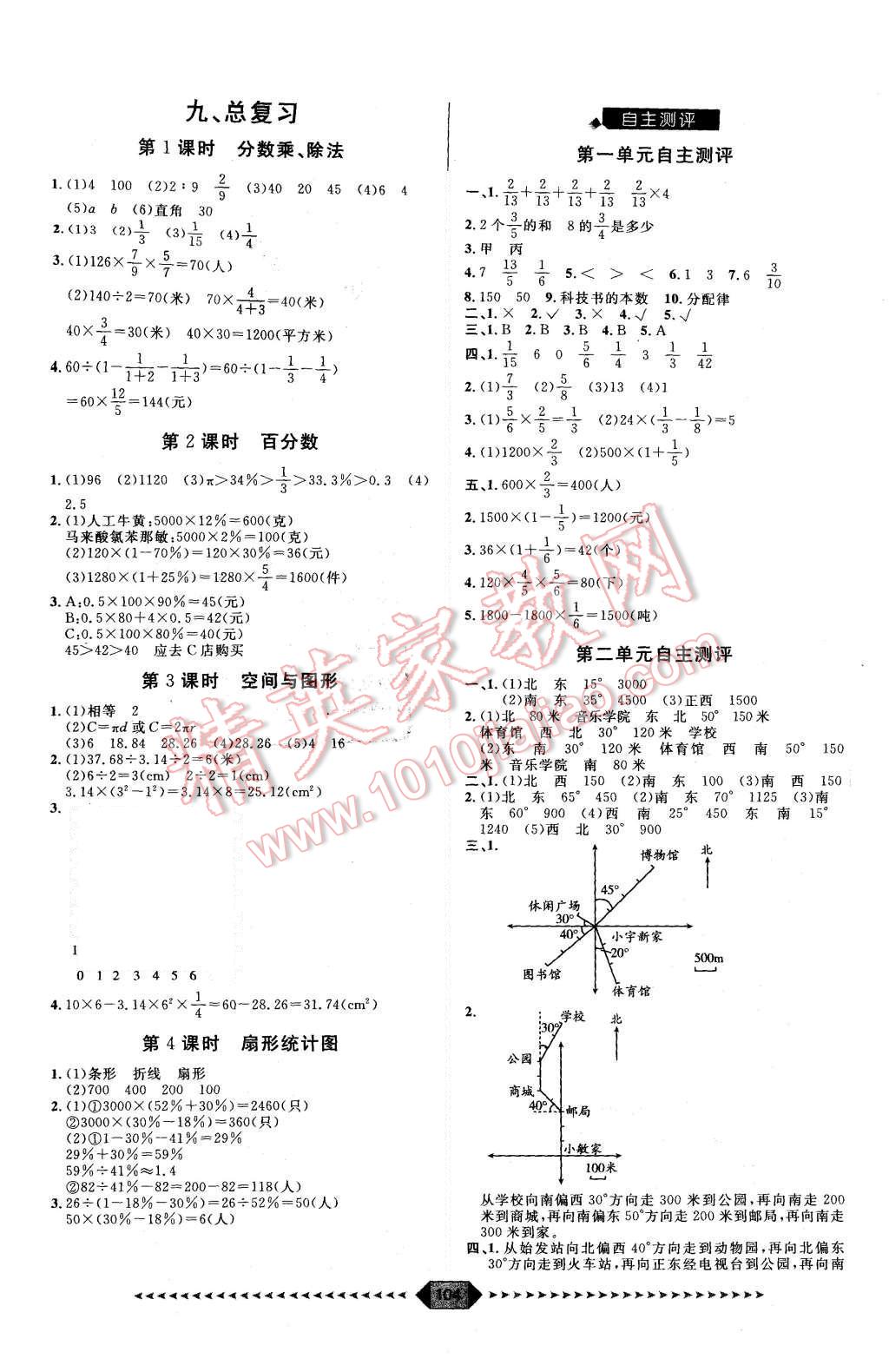 2015年阳光计划第一步六年级数学上册人教版 第10页