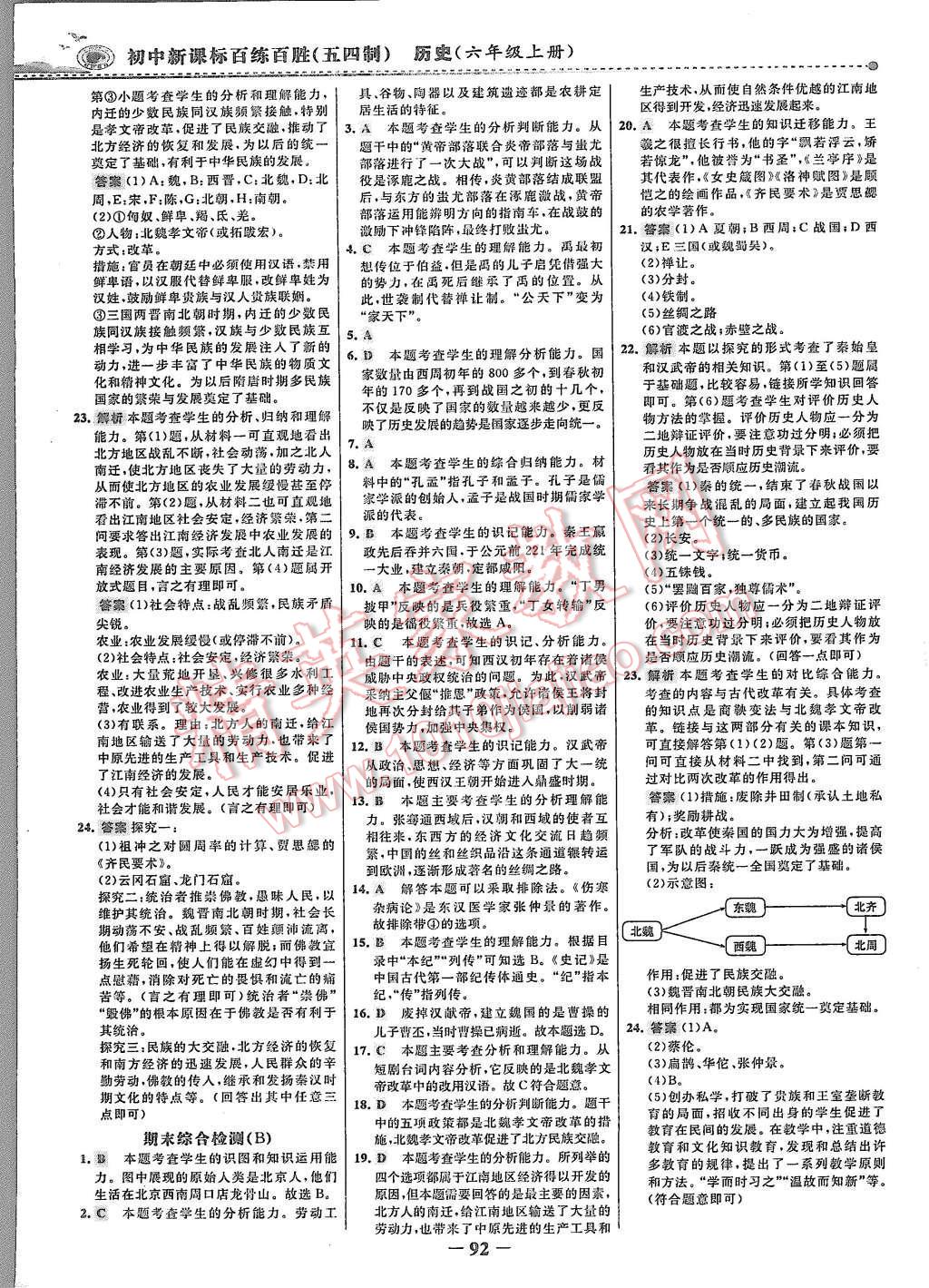 2015年世紀(jì)金榜百練百勝六年級(jí)歷史上冊(cè)魯教版 第15頁