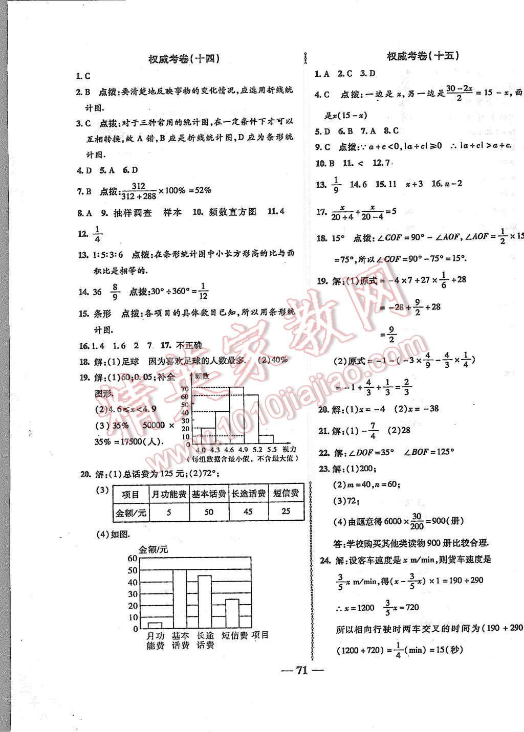 2015年权威考卷七年级数学上册北师大版 第7页