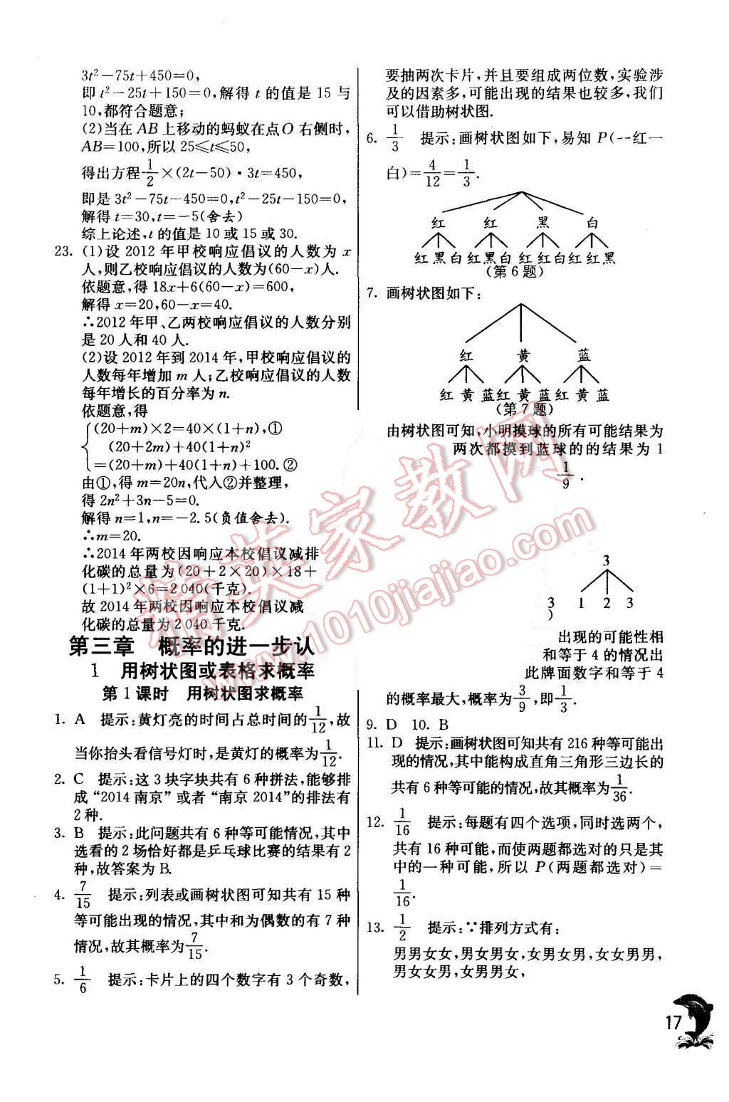 2015年實(shí)驗(yàn)班提優(yōu)訓(xùn)練九年級(jí)數(shù)學(xué)上冊(cè)北師大版 第17頁(yè)