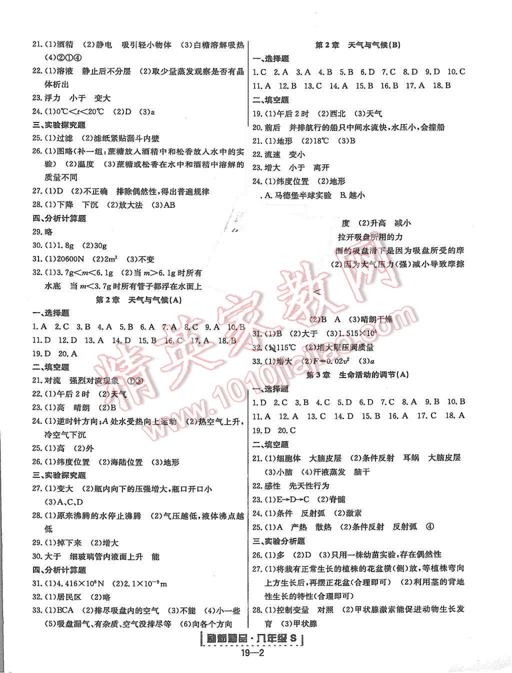 2015年勵(lì)耘書業(yè)浙江期末八年級(jí)科學(xué)上冊(cè) 第2頁(yè)