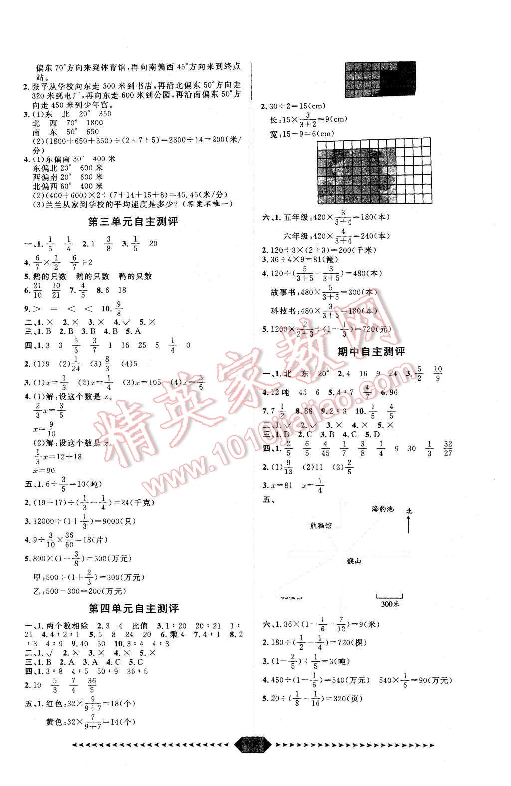 2015年阳光计划第一步六年级数学上册人教版 第11页