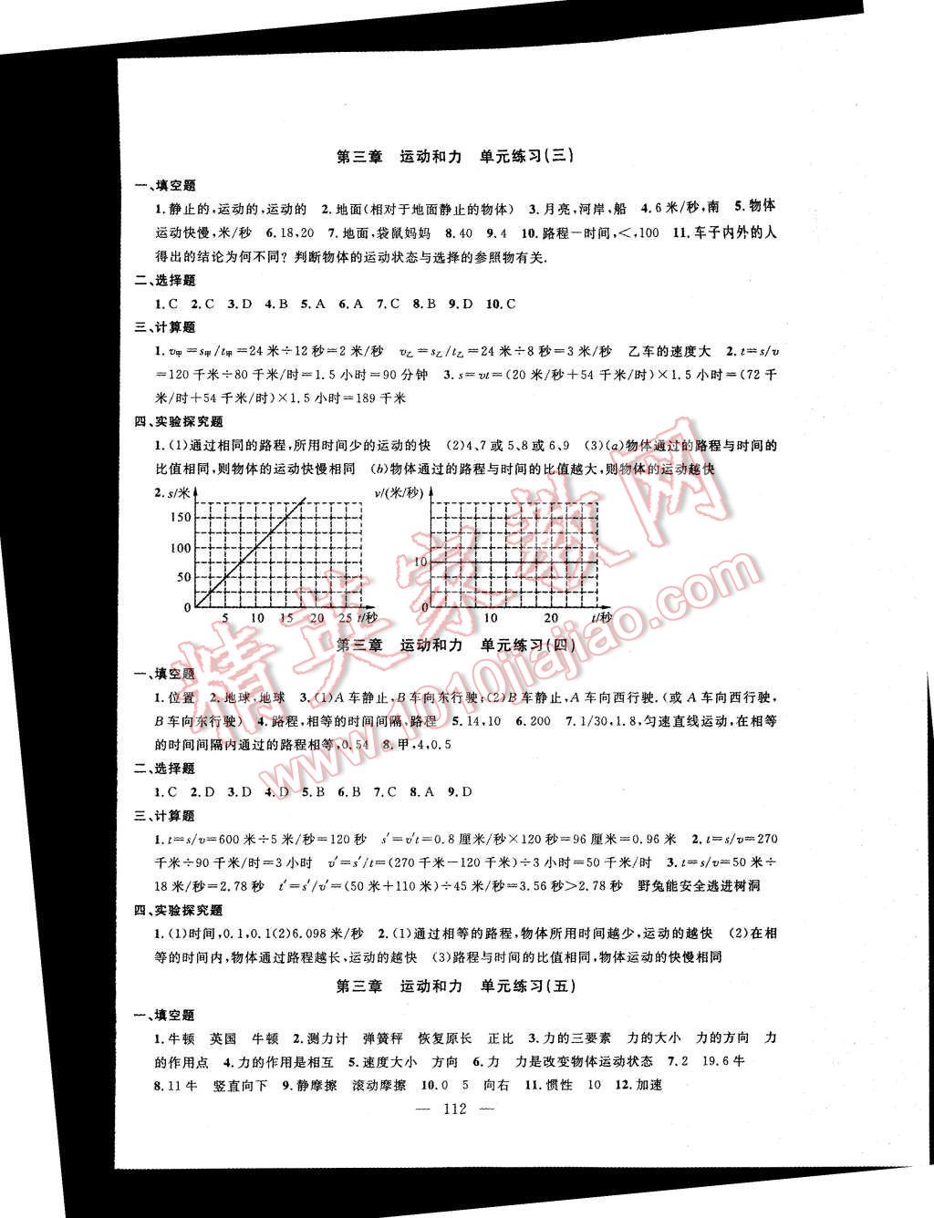 2015年鐘書金牌金試卷八年級物理上冊 第8頁