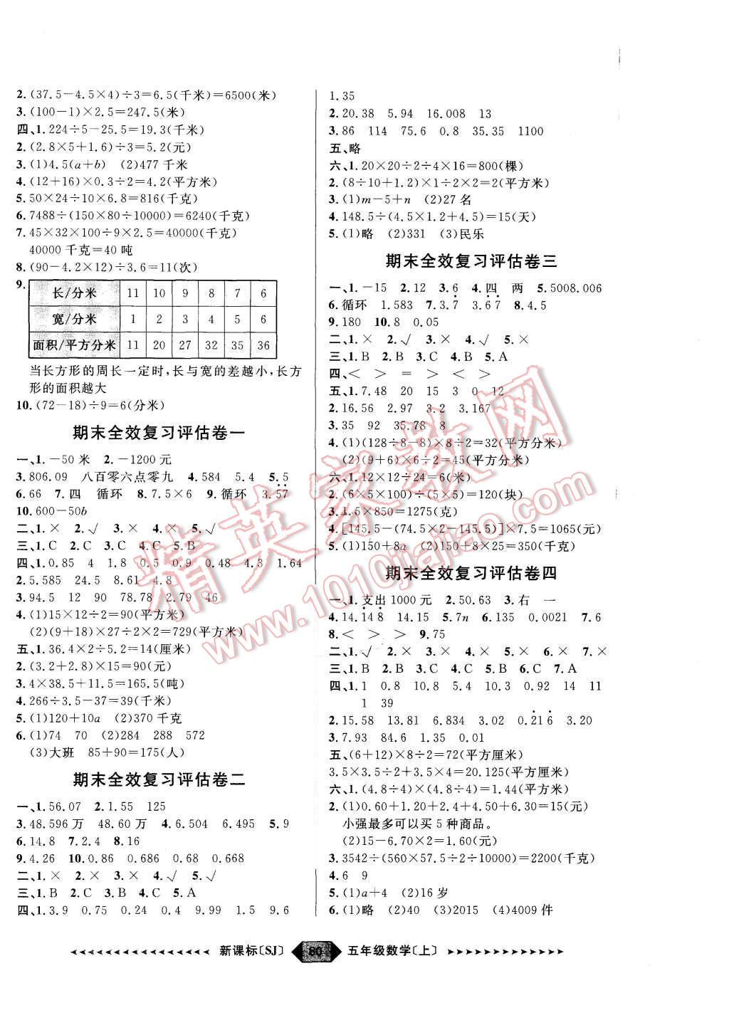 2015年阳光计划第二步五年级数学上册苏教版 第4页