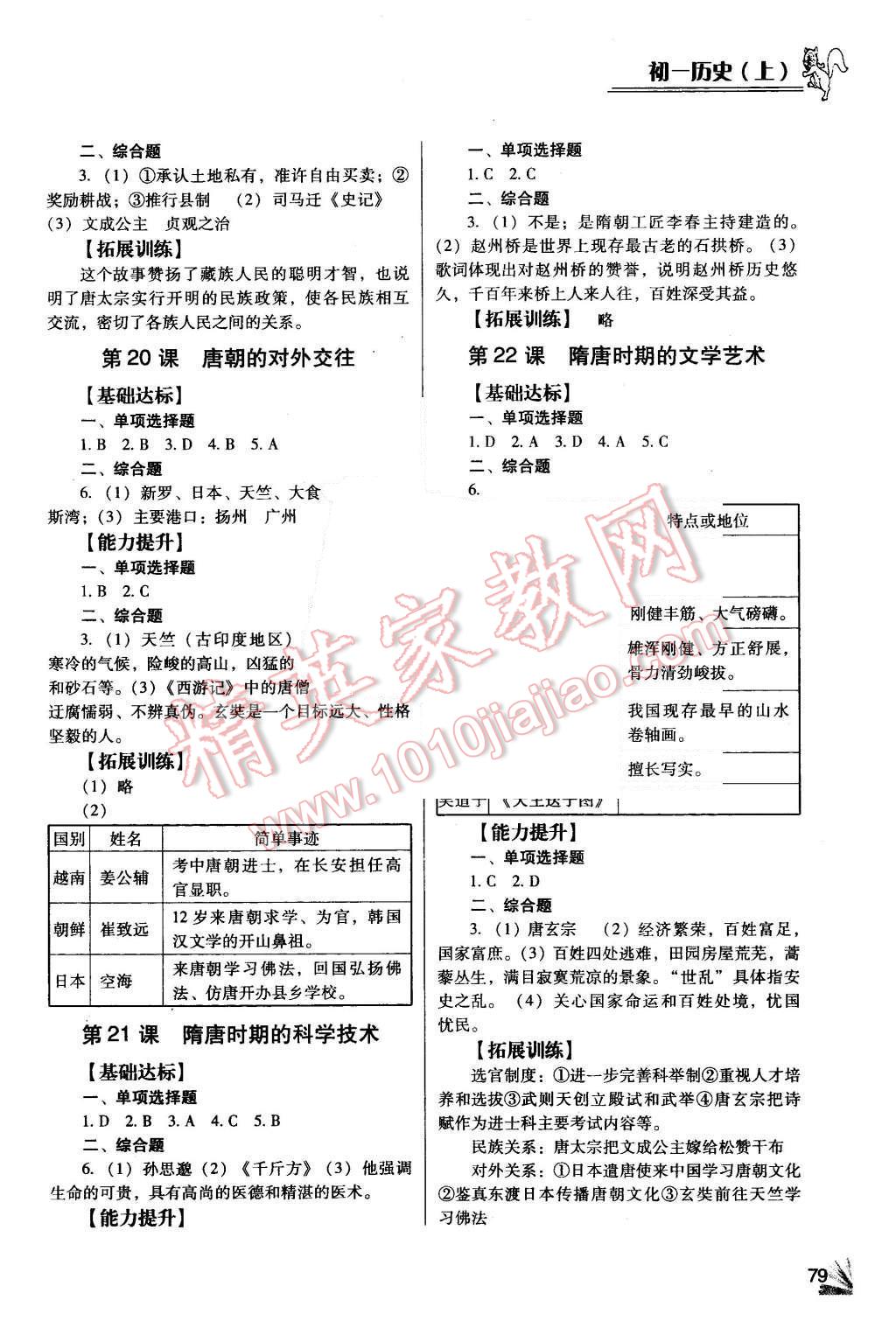 2015年歷史同步檢測3級跳初一上冊 第6頁