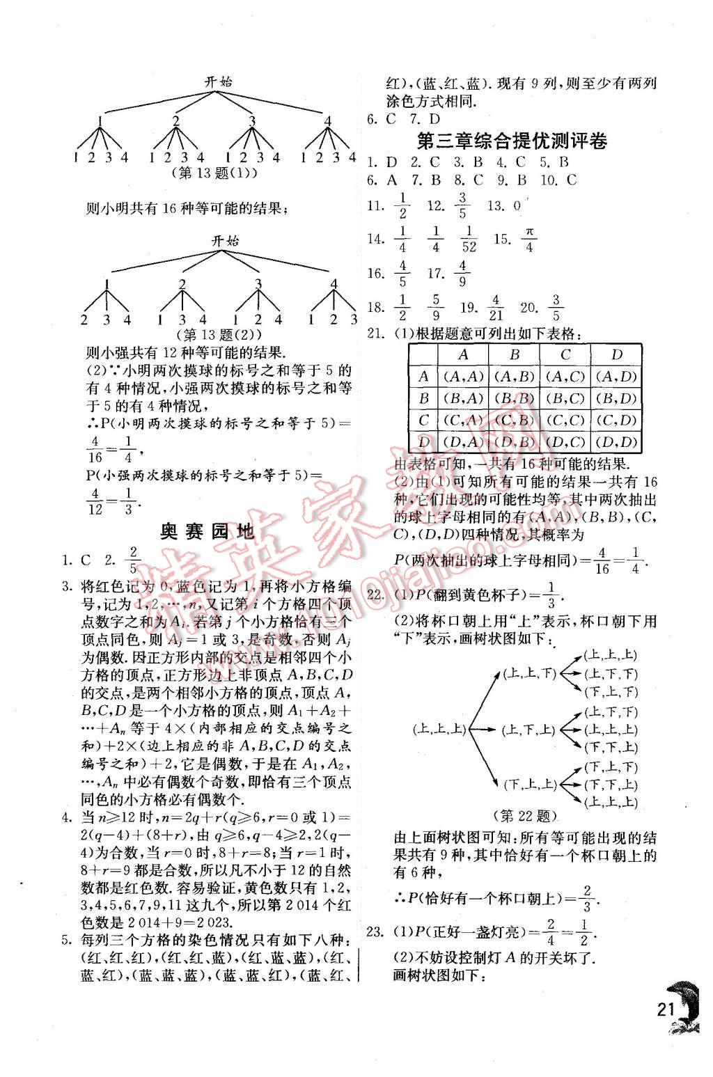 2015年实验班提优训练九年级数学上册北师大版 第21页