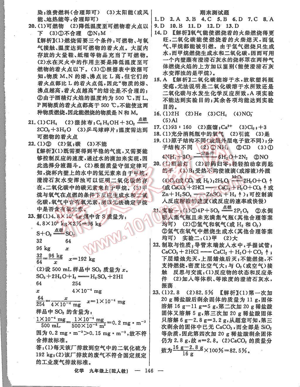 2015年黄冈100分闯关九年级化学上册人教版 第20页