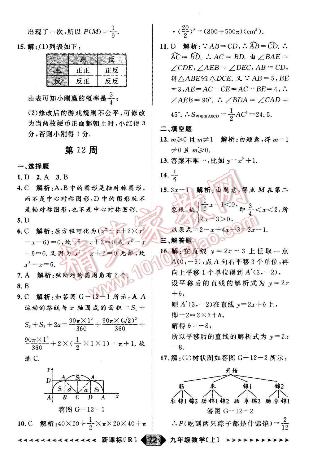 2015年陽(yáng)光計(jì)劃九年級(jí)數(shù)學(xué)上冊(cè)人教版 第72頁(yè)