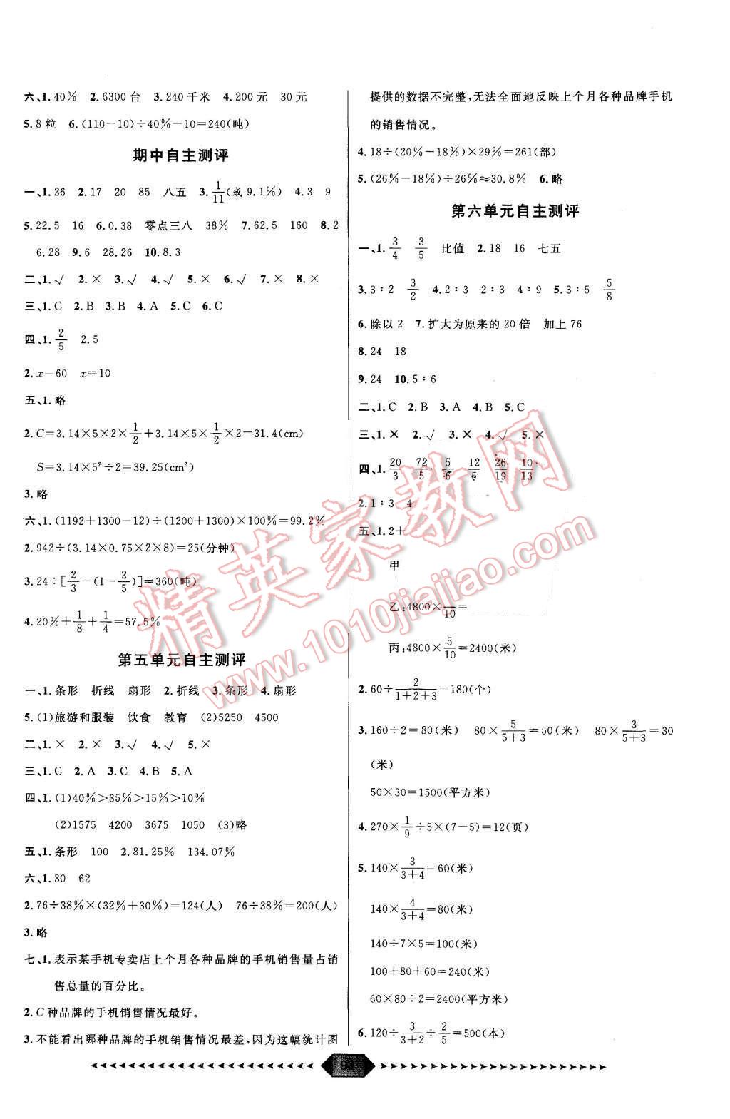 2015年陽光計劃第一步六年級數(shù)學上冊北師大版 第11頁