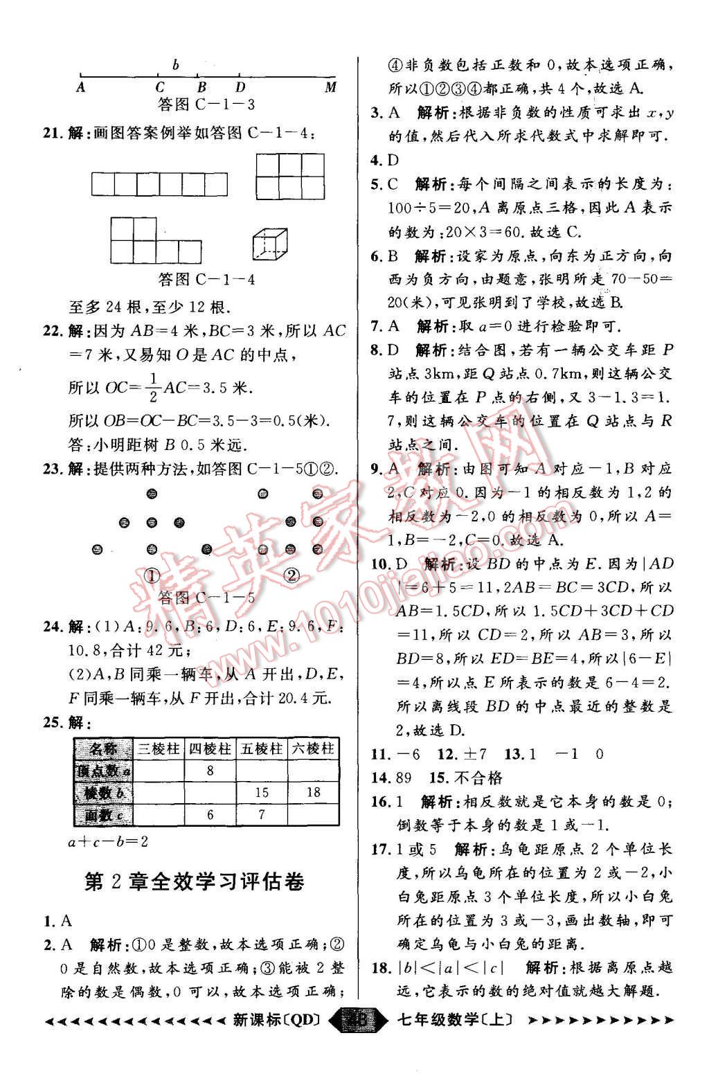 2015年陽光計(jì)劃七年級(jí)數(shù)學(xué)上冊(cè)青島版 第48頁