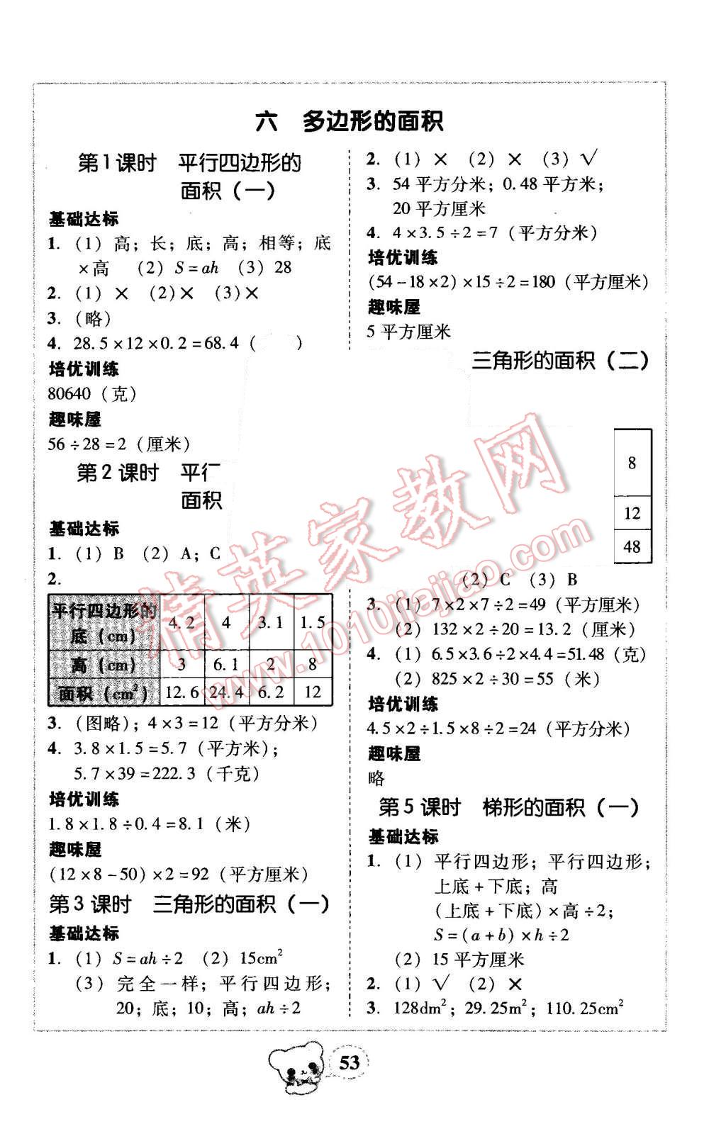 2015年家校導(dǎo)學(xué)小學(xué)課時黃岡練案五年級數(shù)學(xué)上冊人教版 第13頁