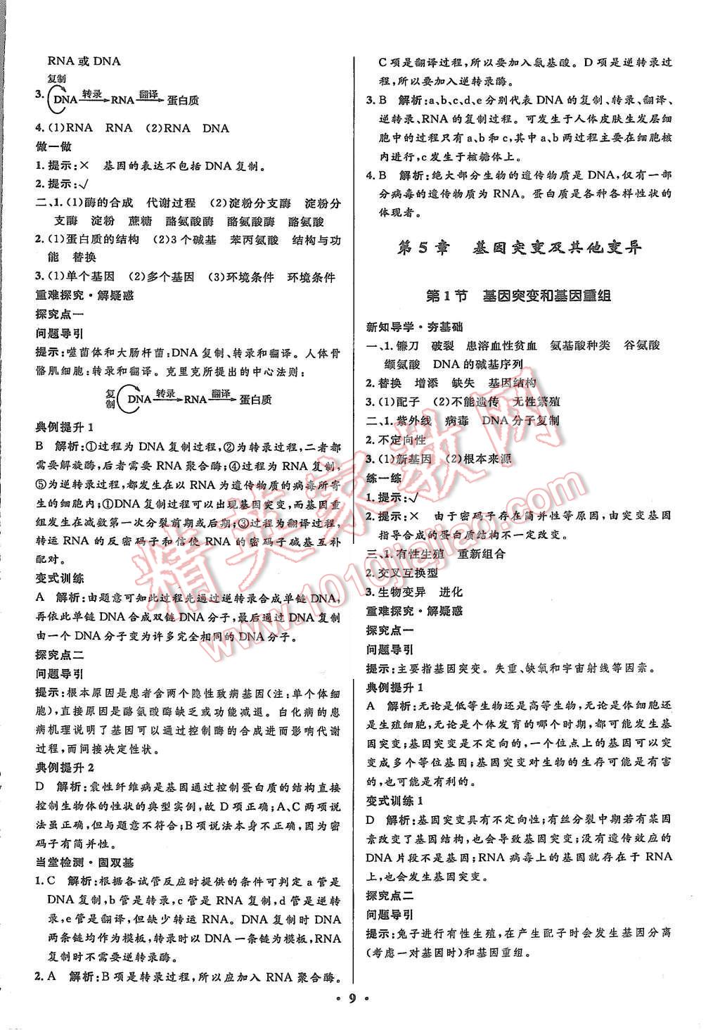 2015年高中同步測(cè)控優(yōu)化設(shè)計(jì)生物必修2人教版市場(chǎng)版 第11頁(yè)