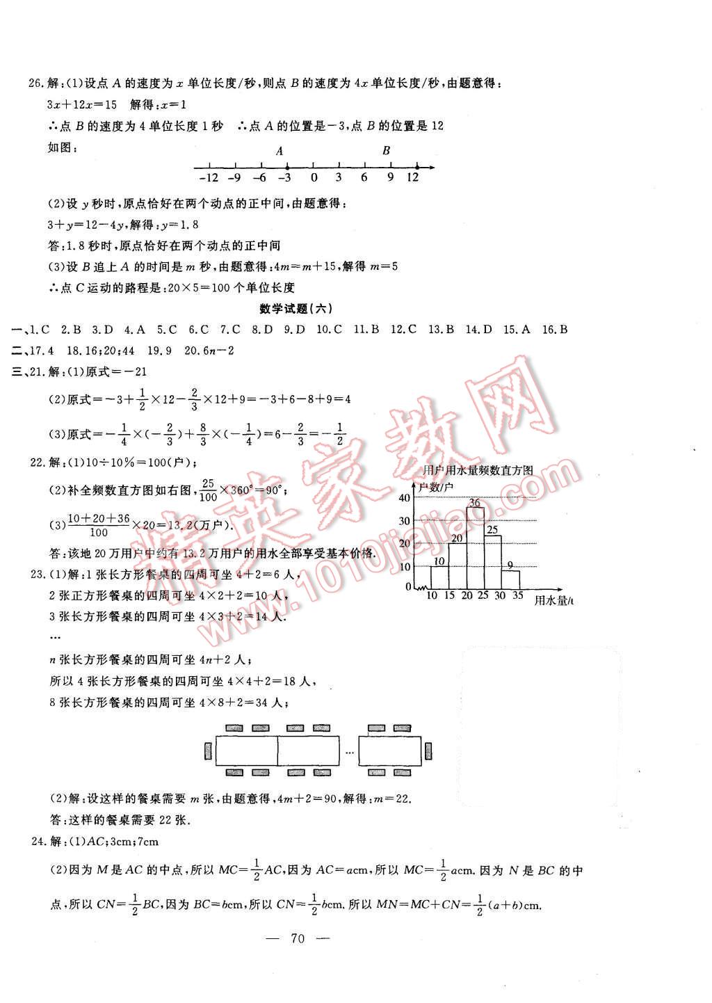 2015年期末快遞黃金8套七年級數(shù)學(xué)上冊北師大版 第6頁