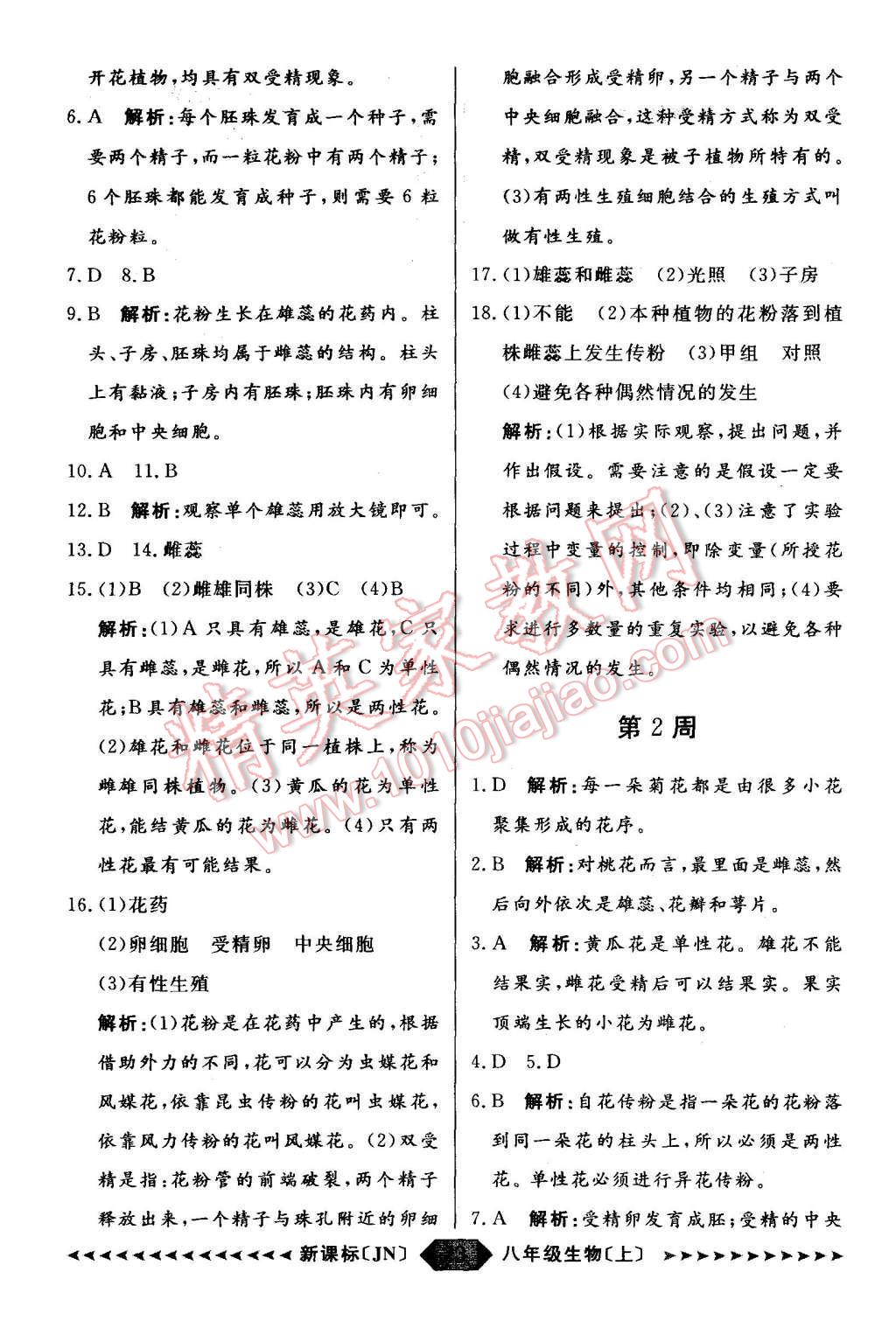 2015年陽(yáng)光計(jì)劃八年級(jí)生物上冊(cè)濟(jì)南版 第23頁(yè)