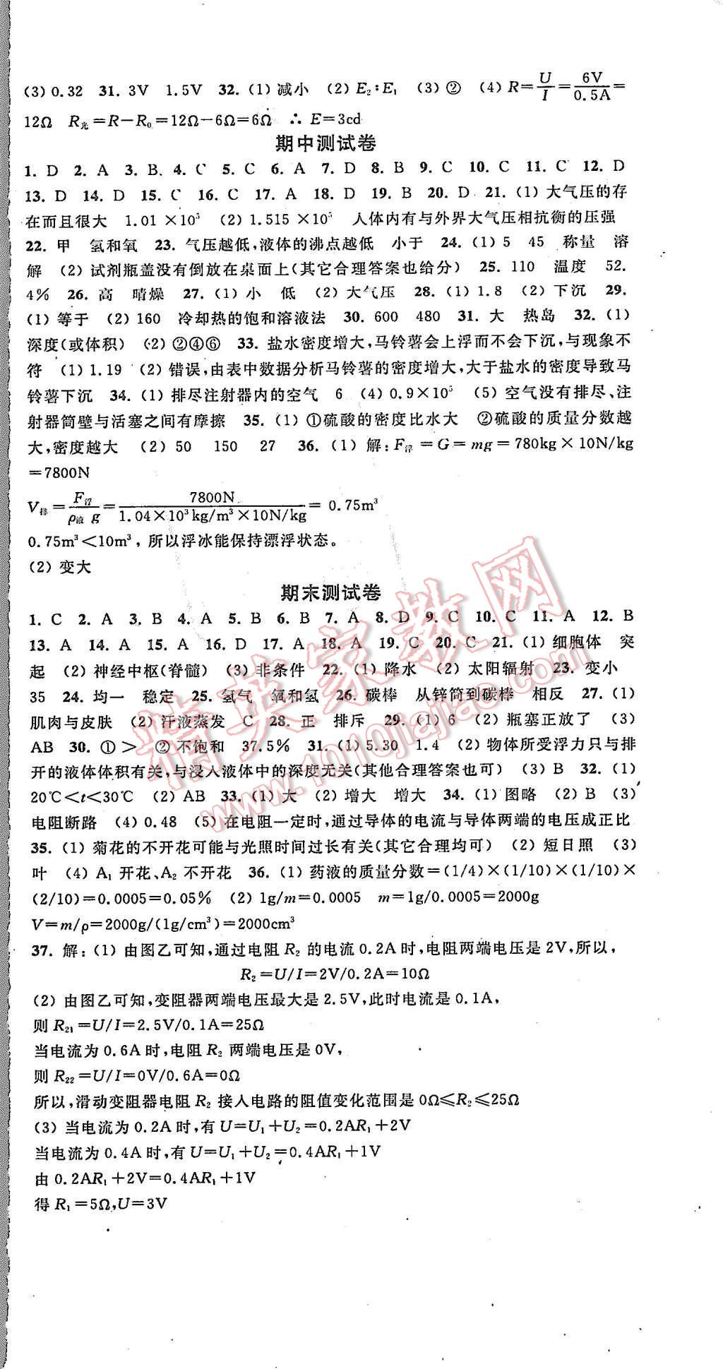 2015年浙江考卷八年級(jí)科學(xué)上冊(cè)浙教版 第6頁(yè)