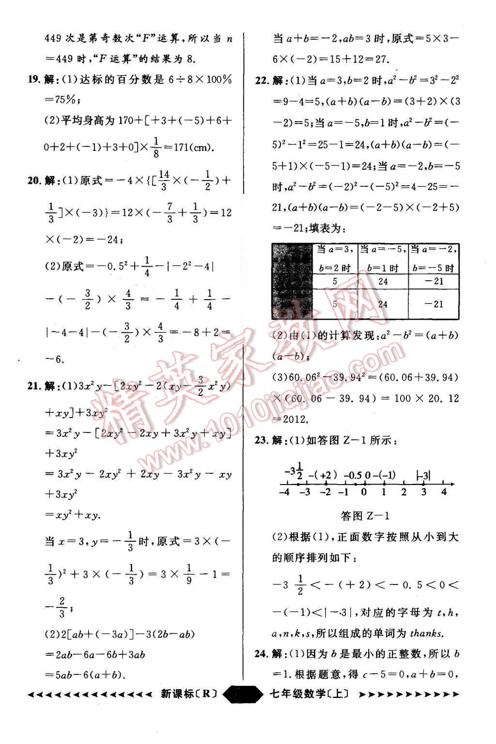 2015年陽(yáng)光計(jì)劃七年級(jí)數(shù)學(xué)上冊(cè)人教版 第56頁(yè)