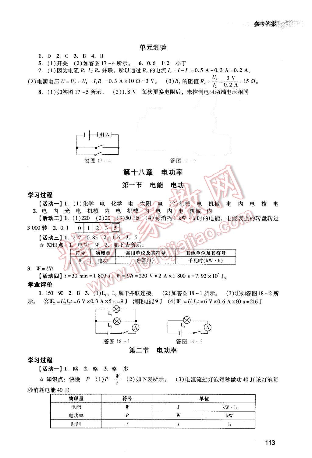 2015年陽光學(xué)業(yè)評(píng)價(jià)九年級(jí)物理上冊(cè)人教版 第11頁