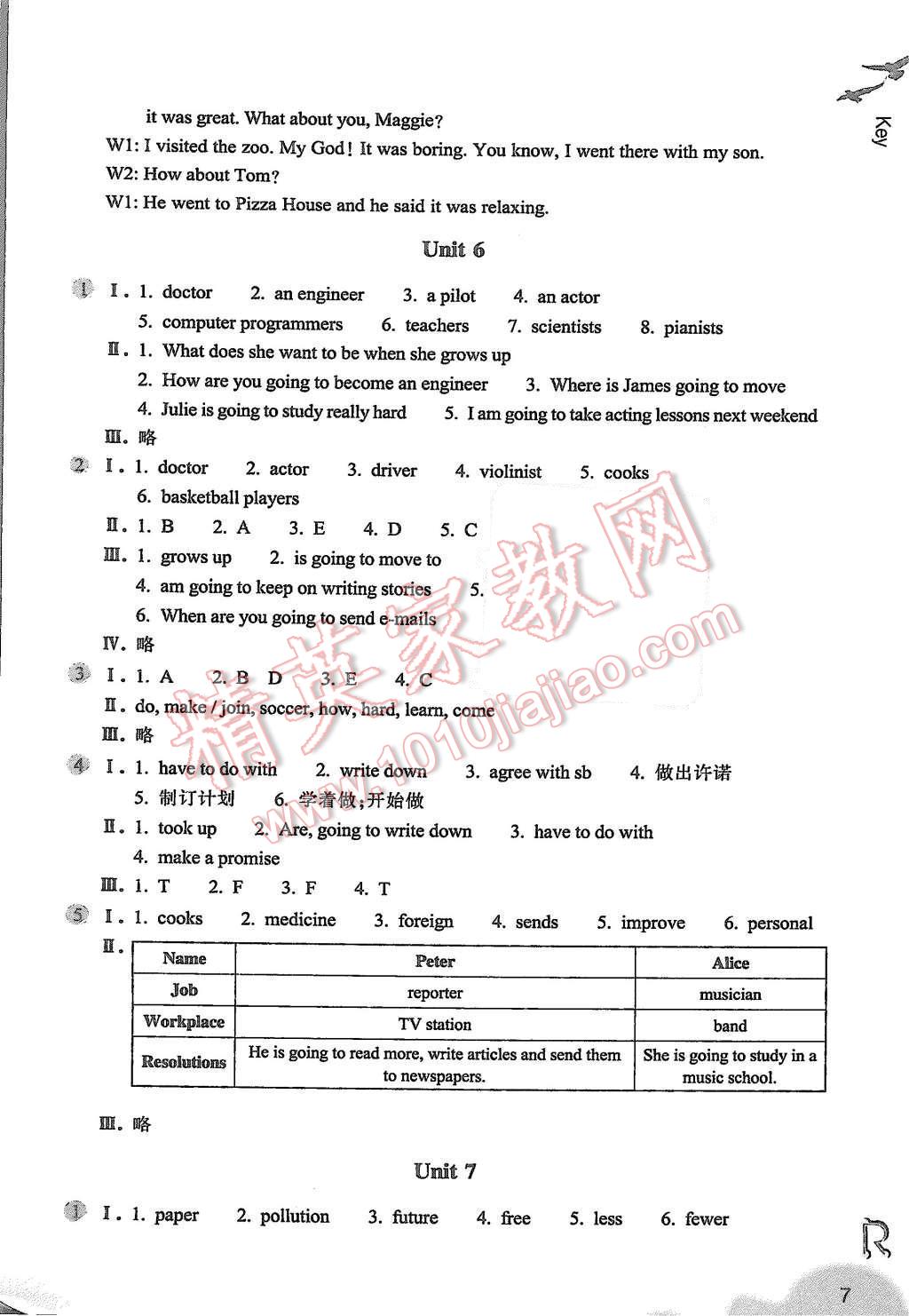 2015年作业本八年级英语上册人教版浙江教育出版社 第7页