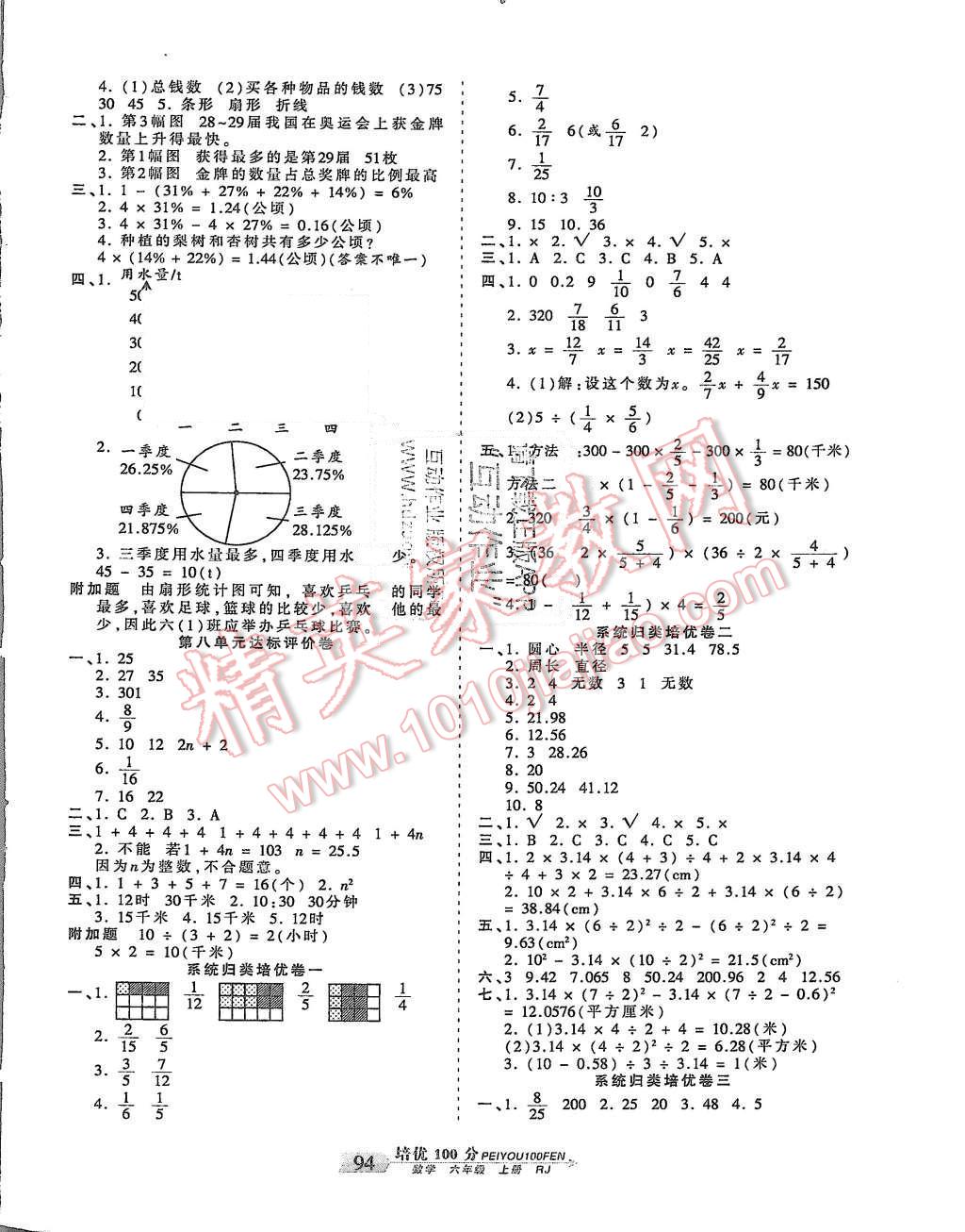 2015年王朝霞培優(yōu)100分六年級數(shù)學(xué)上冊人教版 第6頁