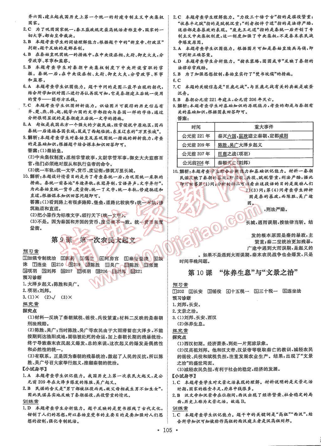 2015年初中同步學習導與練導學探究案七年級歷史上冊華師大版 第5頁