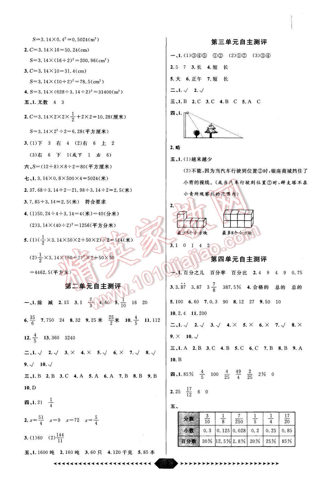 2015年陽光計劃第一步六年級數(shù)學(xué)上冊北師大版 第10頁