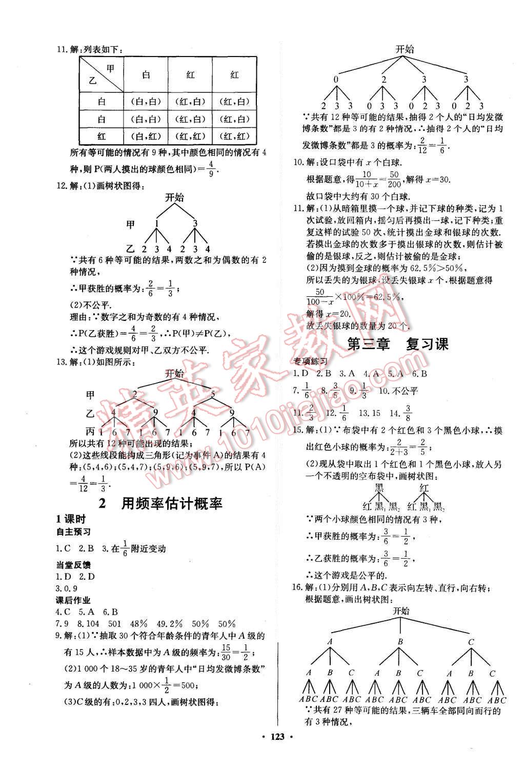 2015年名師三導(dǎo)學(xué)練考九年級數(shù)學(xué)上冊北師大版 第9頁