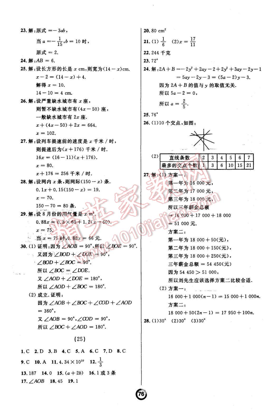 2015年誠(chéng)成教育學(xué)業(yè)評(píng)價(jià)七年級(jí)數(shù)學(xué)上冊(cè)人教版 第8頁(yè)