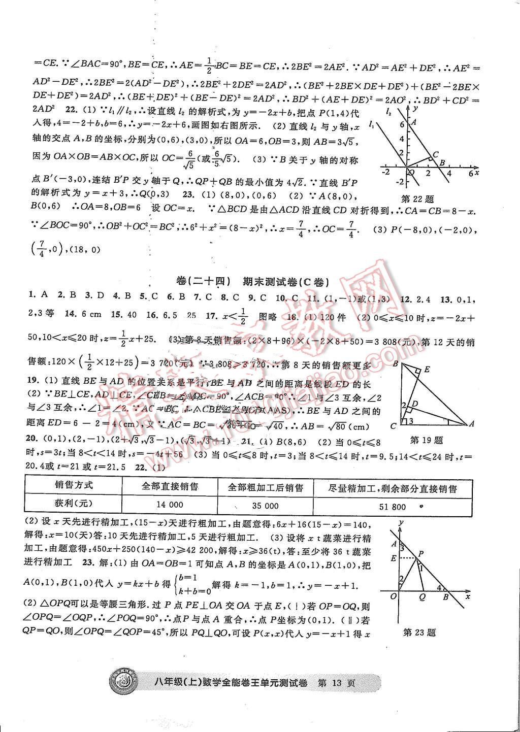 2015年全能卷王單元測試卷八年級數(shù)學(xué)上冊 第13頁