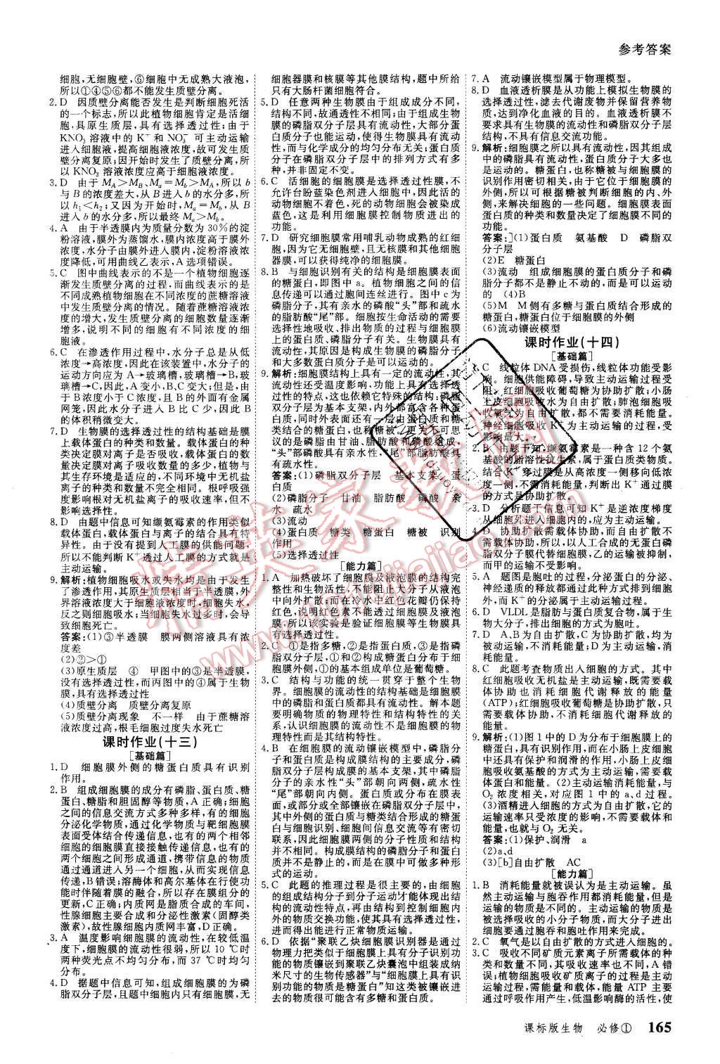 2015年與名師對(duì)話高中新課標(biāo)同步導(dǎo)學(xué)案生物必修1課標(biāo)版 第15頁