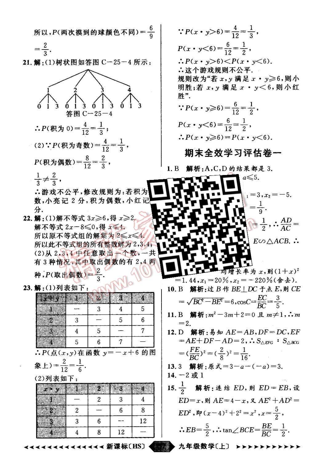 2015年陽光計劃九年級數學上冊華師大版 第57頁