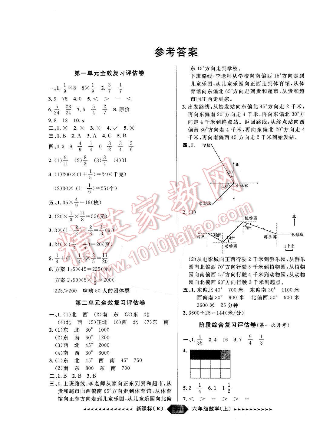 2015年阳光计划第二步六年级数学上册人教版 第1页