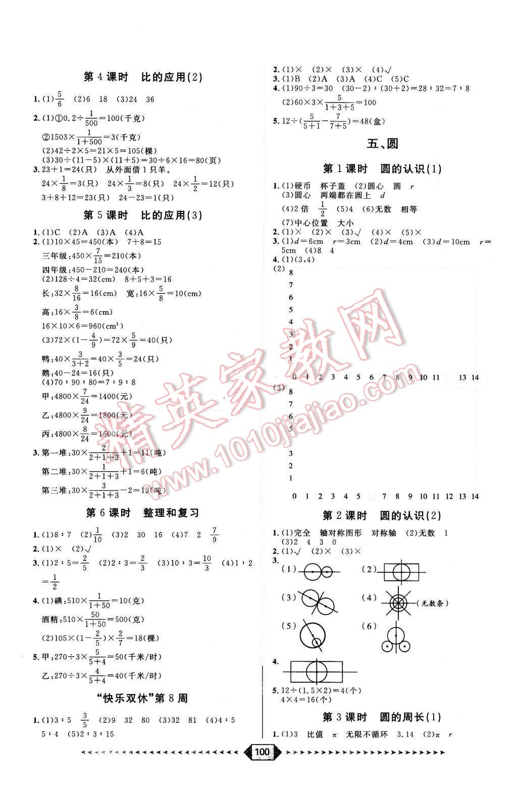 2015年阳光计划第一步六年级数学上册人教版 第6页