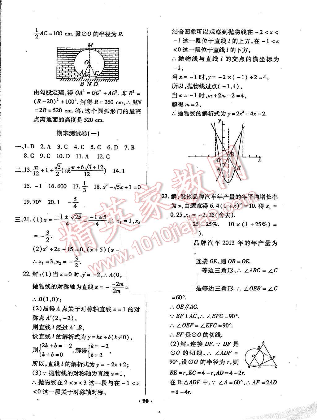 2015年优化夺标单元测试卷九年级数学上册人教版 第10页