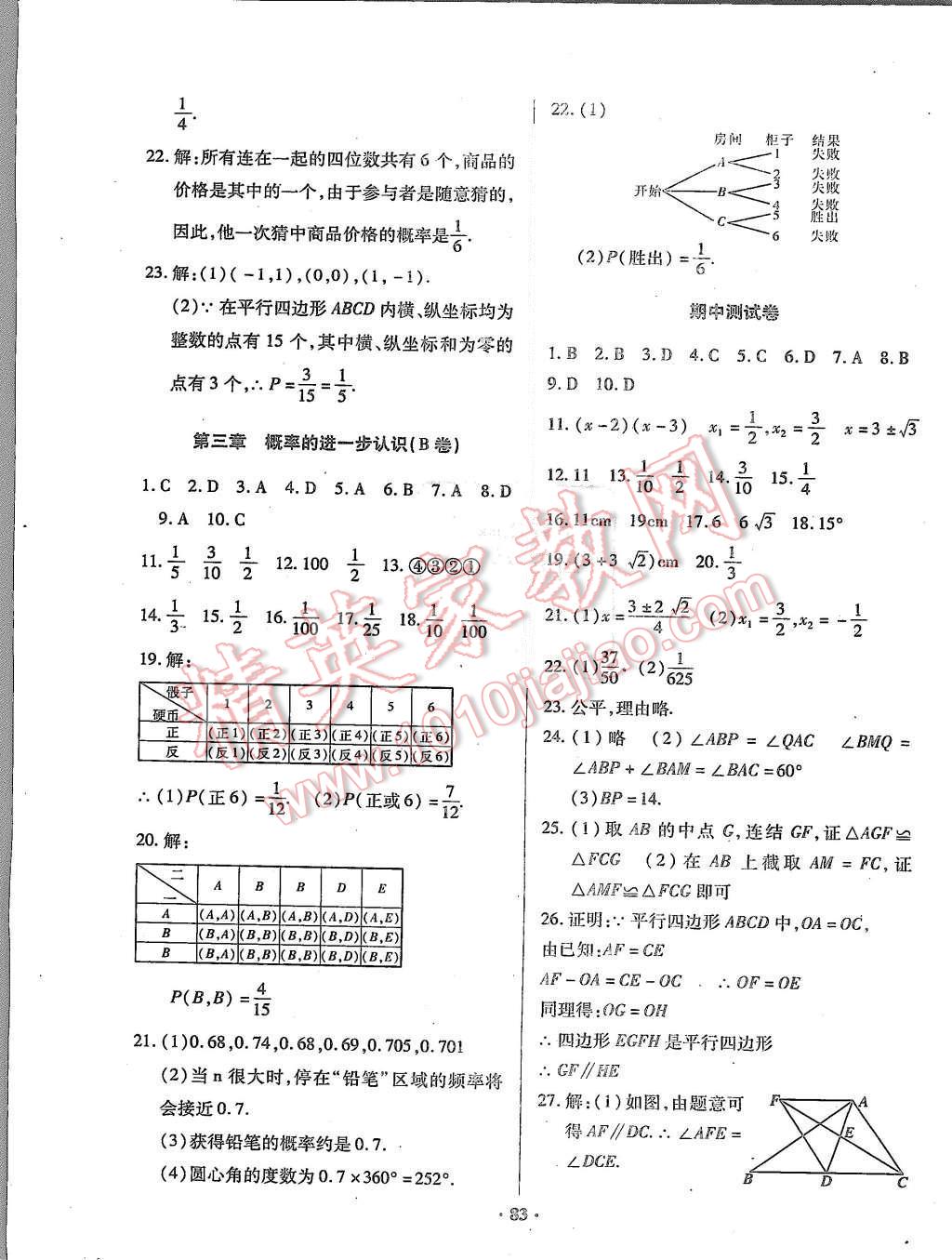 2015年优化夺标单元测试卷九年级数学上册北师大版 第3页